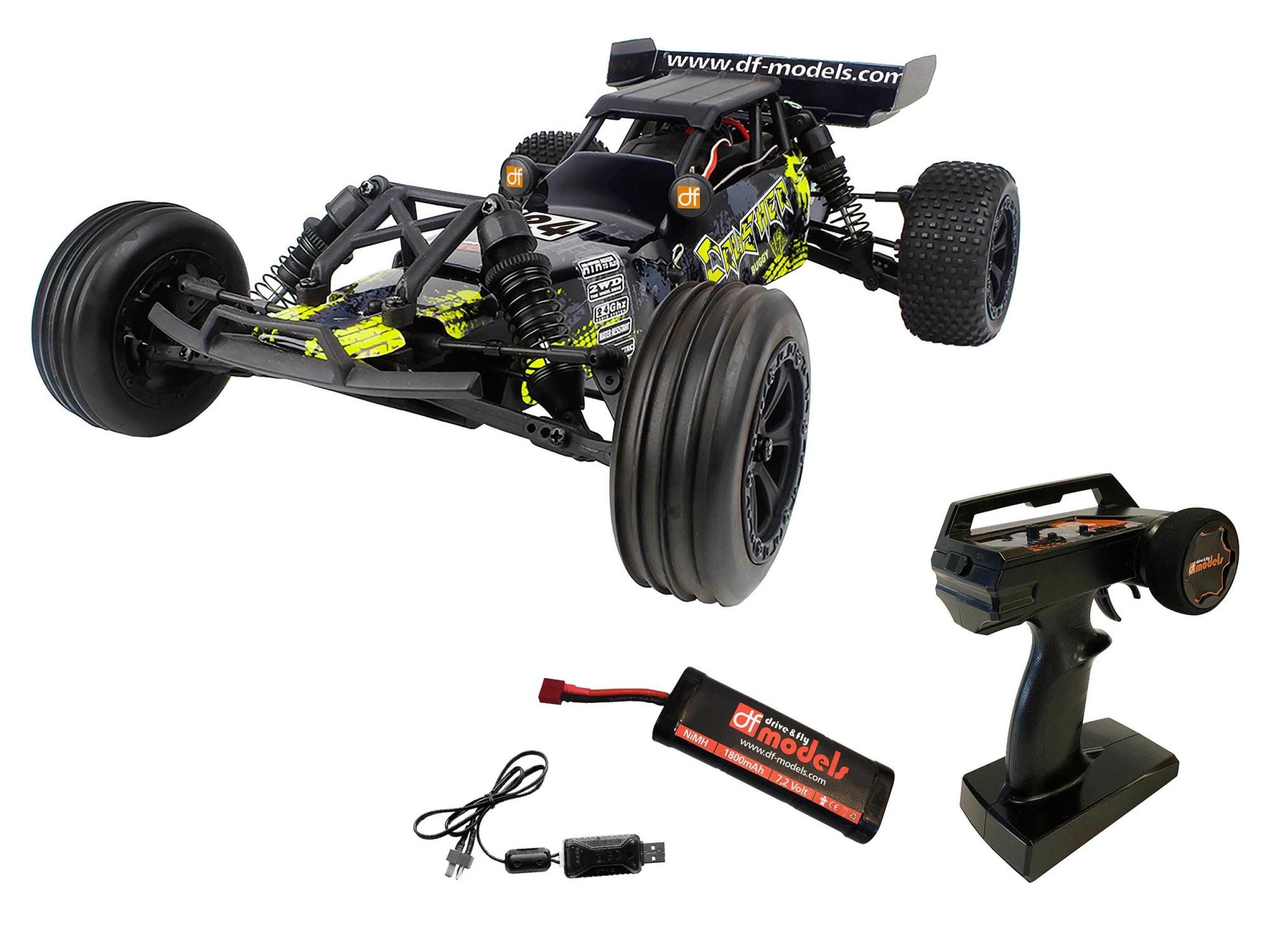 RC-Quadrocopter DF Models RC Crusher Race Buggy V2 1:10 RTR 2WD