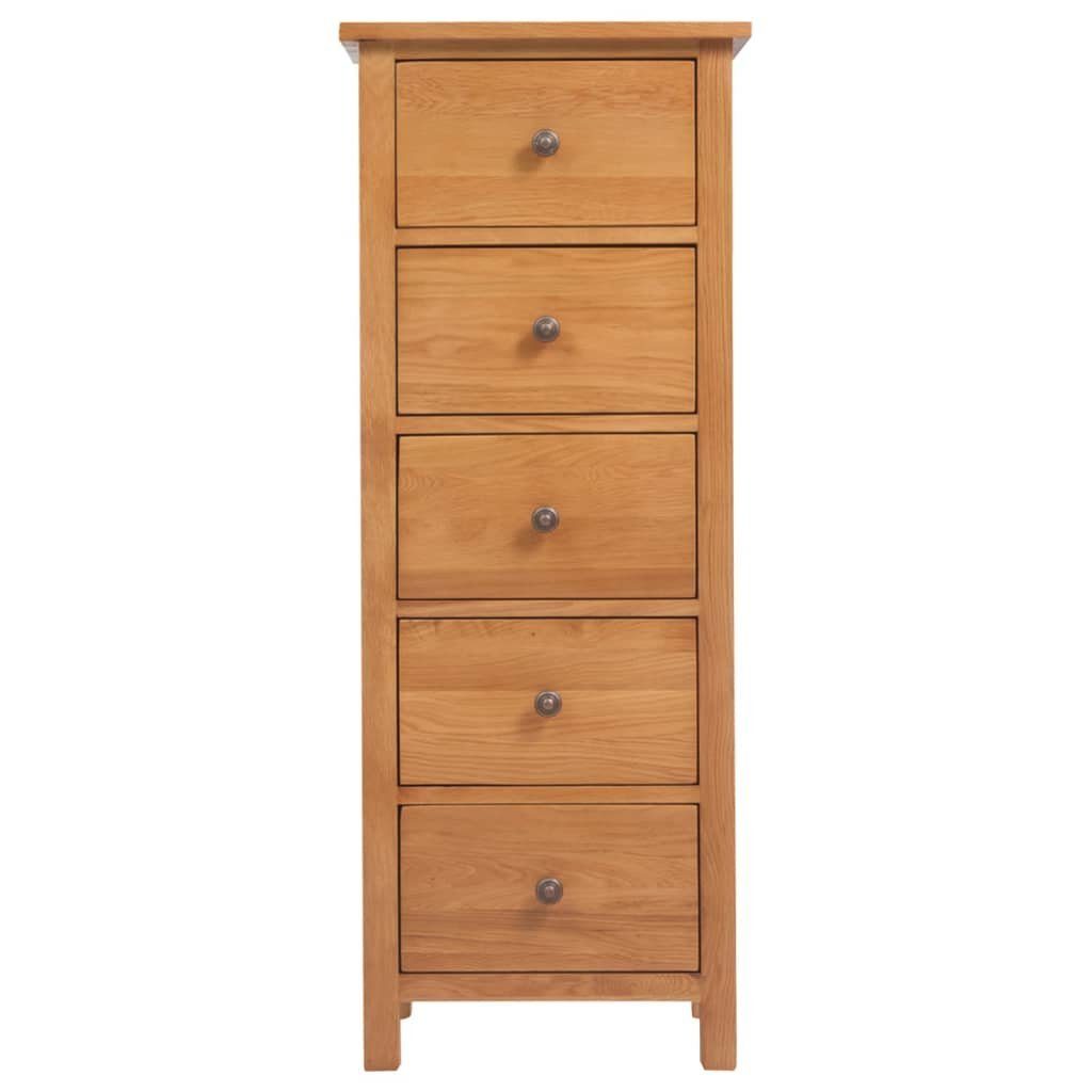 vidaXL Kommode Hohe Kommode mit Schubladen 45x32x110 cm Massivholz Eiche