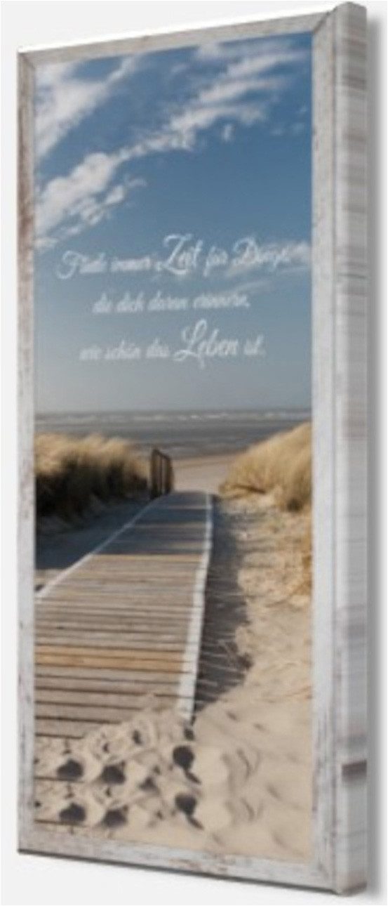 Bönninghoff Bild mit Rahmen Wandbild gerahmt STRAND 23x49 cm – Natur Wanddeko modern, Meer, Sprüche & Texte, Strand (1 St), mit dekorativem Rahmen – Bild 3 von 5