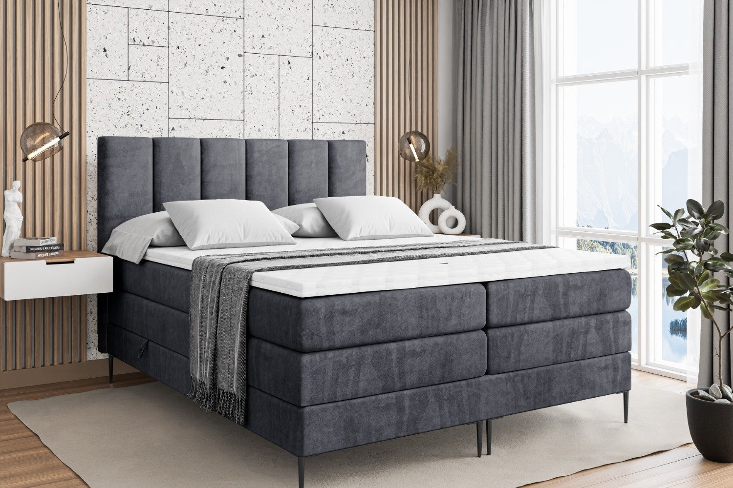 ALTDECOR Boxspringbett BOXI1-F KING (Multipocket-Matratze H4, günstig online kaufen