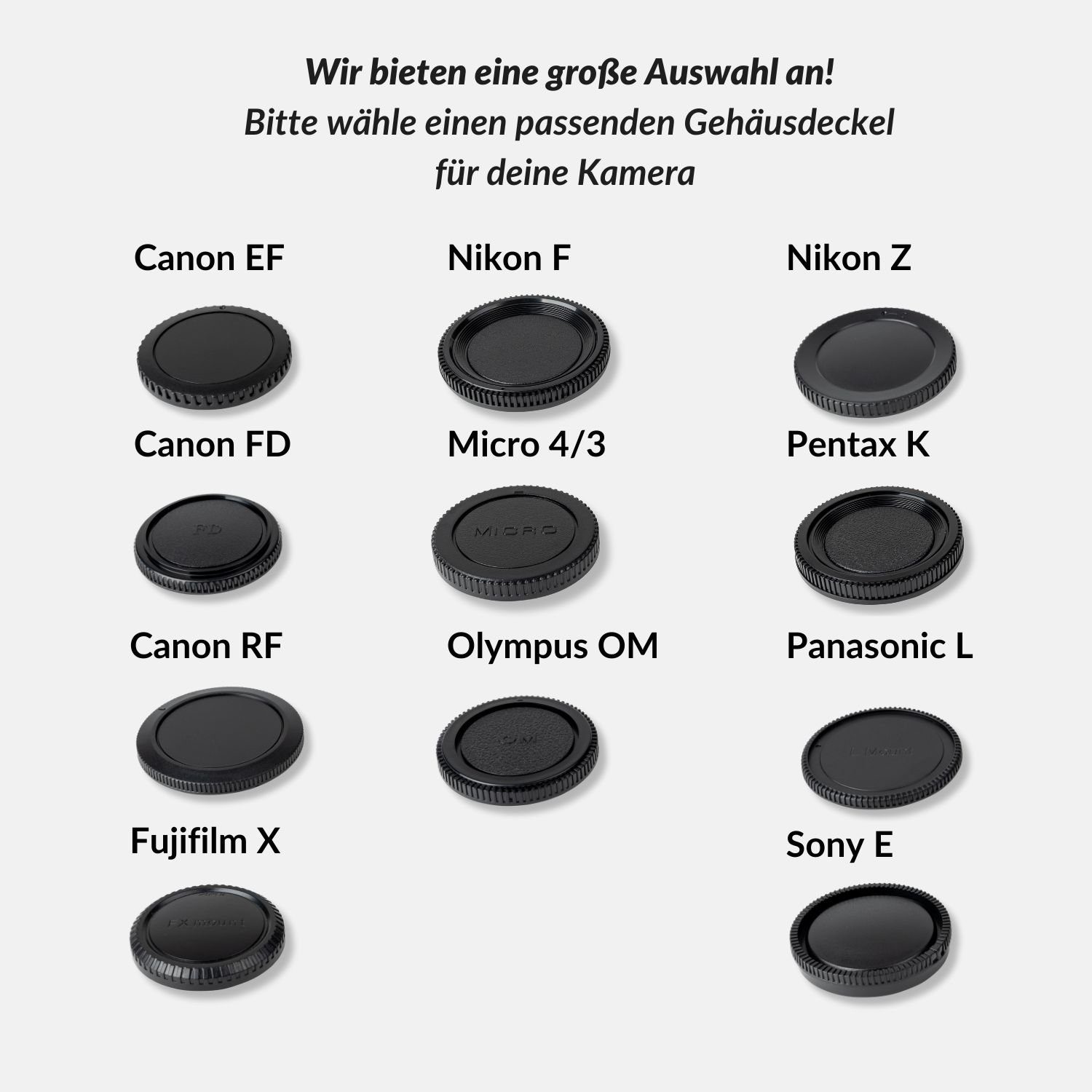 Body Cap, Gehäusedeckel DSLR, Lens-Aid Systemkamera F-Bajonett, für Nikon
