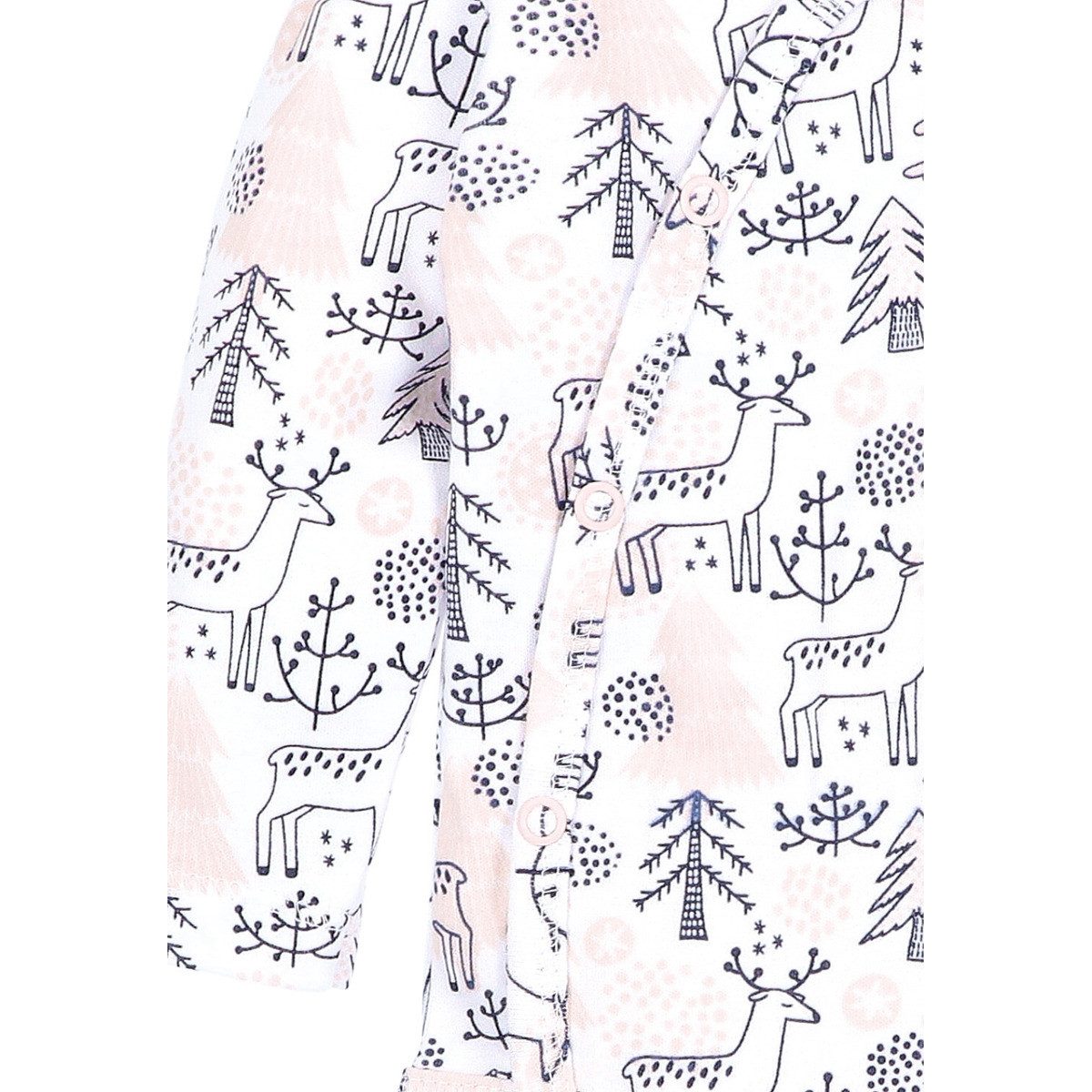 NINI Langarmwickelbody Hirsch Mädchen (1-tlg) Body, Langarmbody, Wickelbody, Mädchenbody, Einteiler