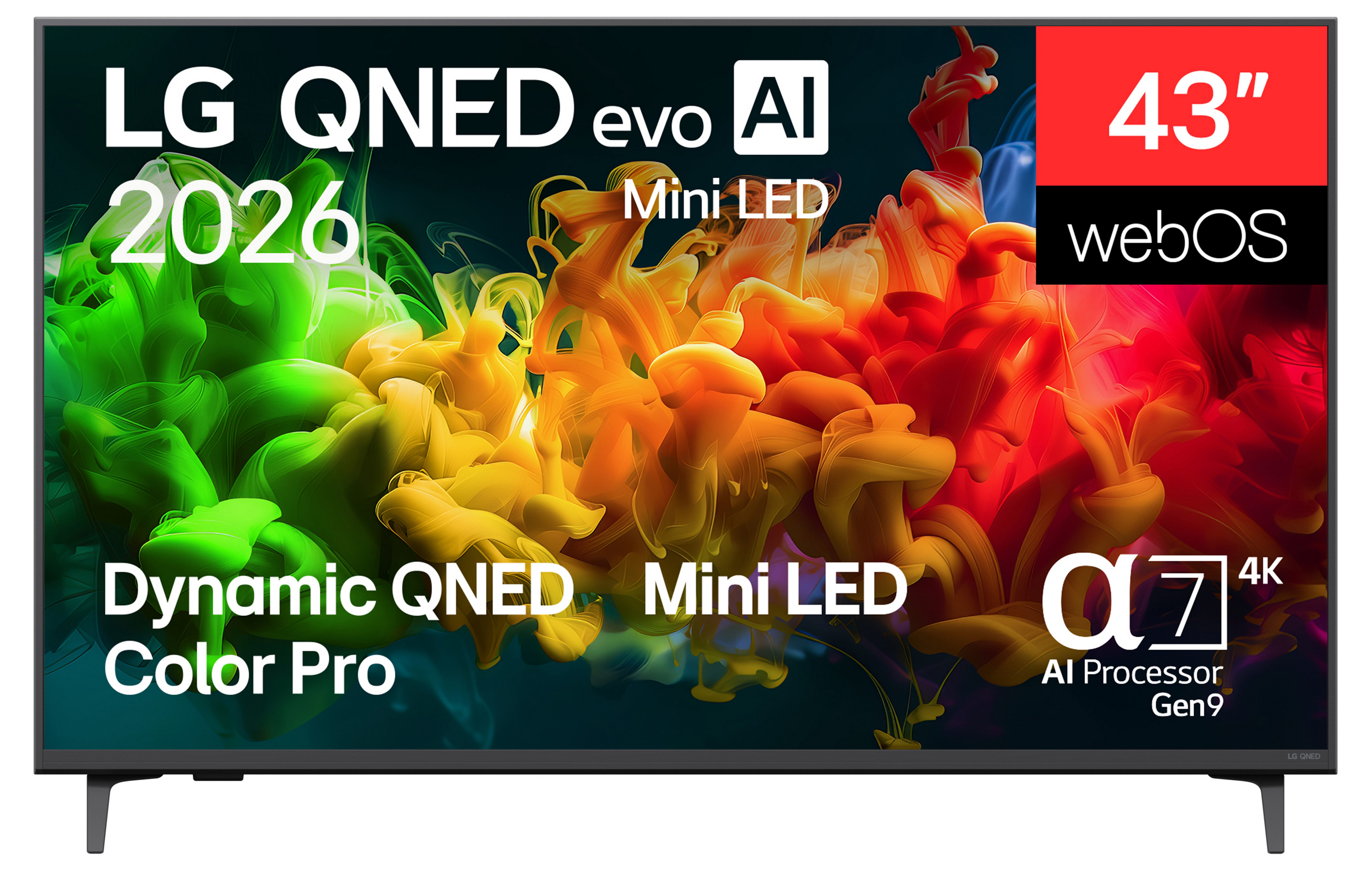 LG 43QNED80B6B Mini-LED-Fernseher (108 cm/43 Zoll, 4K Ultra HD, Smart-TV, Dynamic QNED Color Pro mit 100 % Farbvolumen)