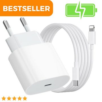 Shopbrothers Schnellladegerät USB C passt für iPhone 11, 12, 13, 14, Pro, X, Xs, Xr Lightningkabel, (200 cm), Schnellladefähigkeit, Erweiterte Kompatibilität, Robustes Design