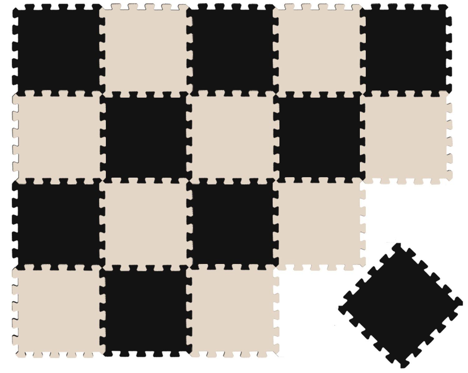 LittleTom Puzzlematte ab dem 1. Tag - 18 Teile Baby Spielmatte - 30 x 30 Kinder Krabbelmatte, (18-tlg), Spielunterlage für Babys und Kleinkinder - Kinderzimmer Puzzleteppich