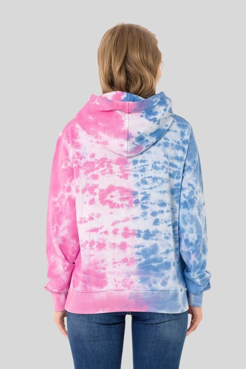 Cipo & Baxx Sweatshirt SWEATSHIRT (1-tlg) zweifarbigen Batik-Look