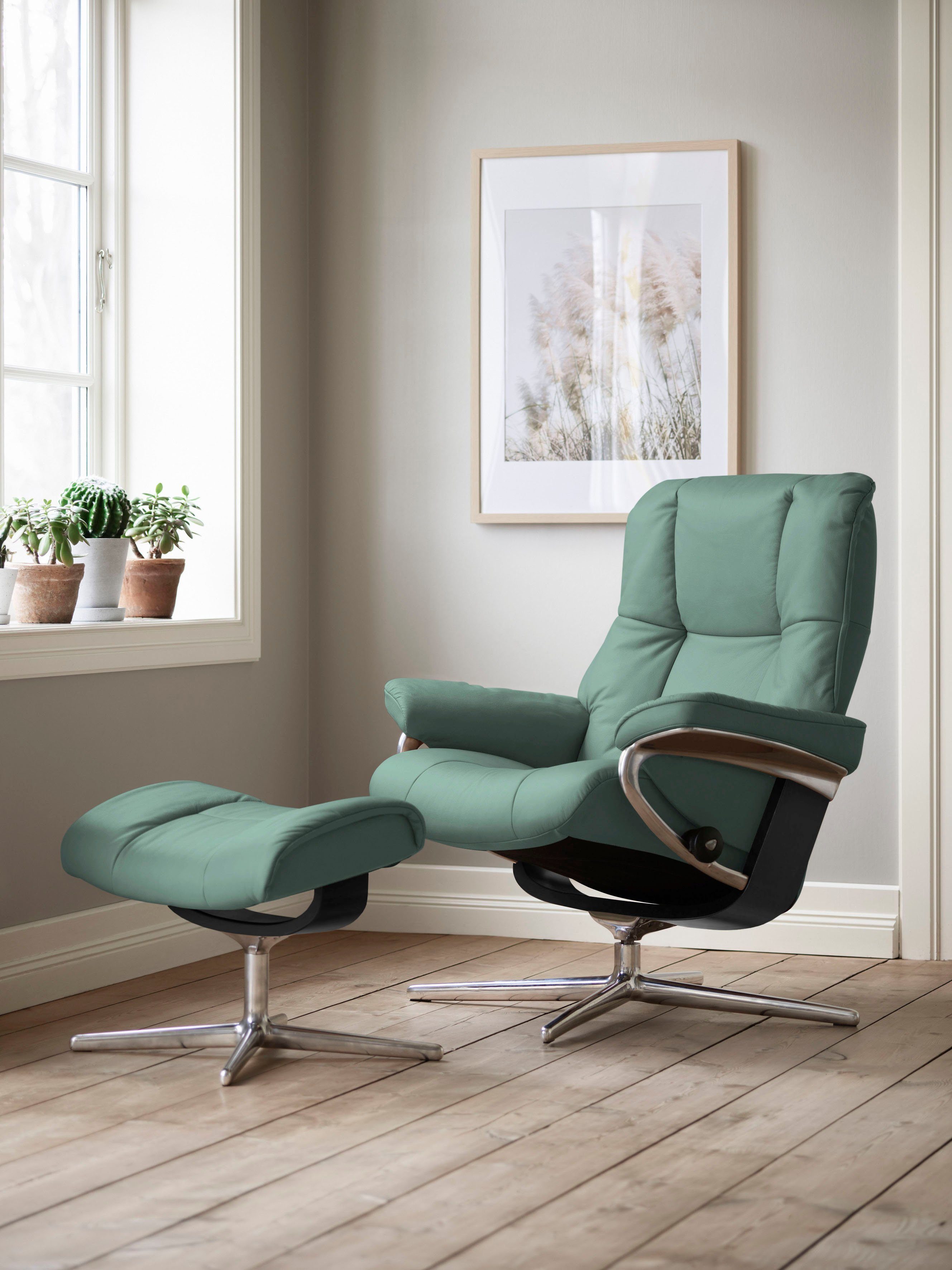 Stressless® Relaxsessel Mayfair (Set, Relaxsessel mit Hocker), mit Hocker, mit Cross Base, Größe S, M & L, Holzakzent Schwarz