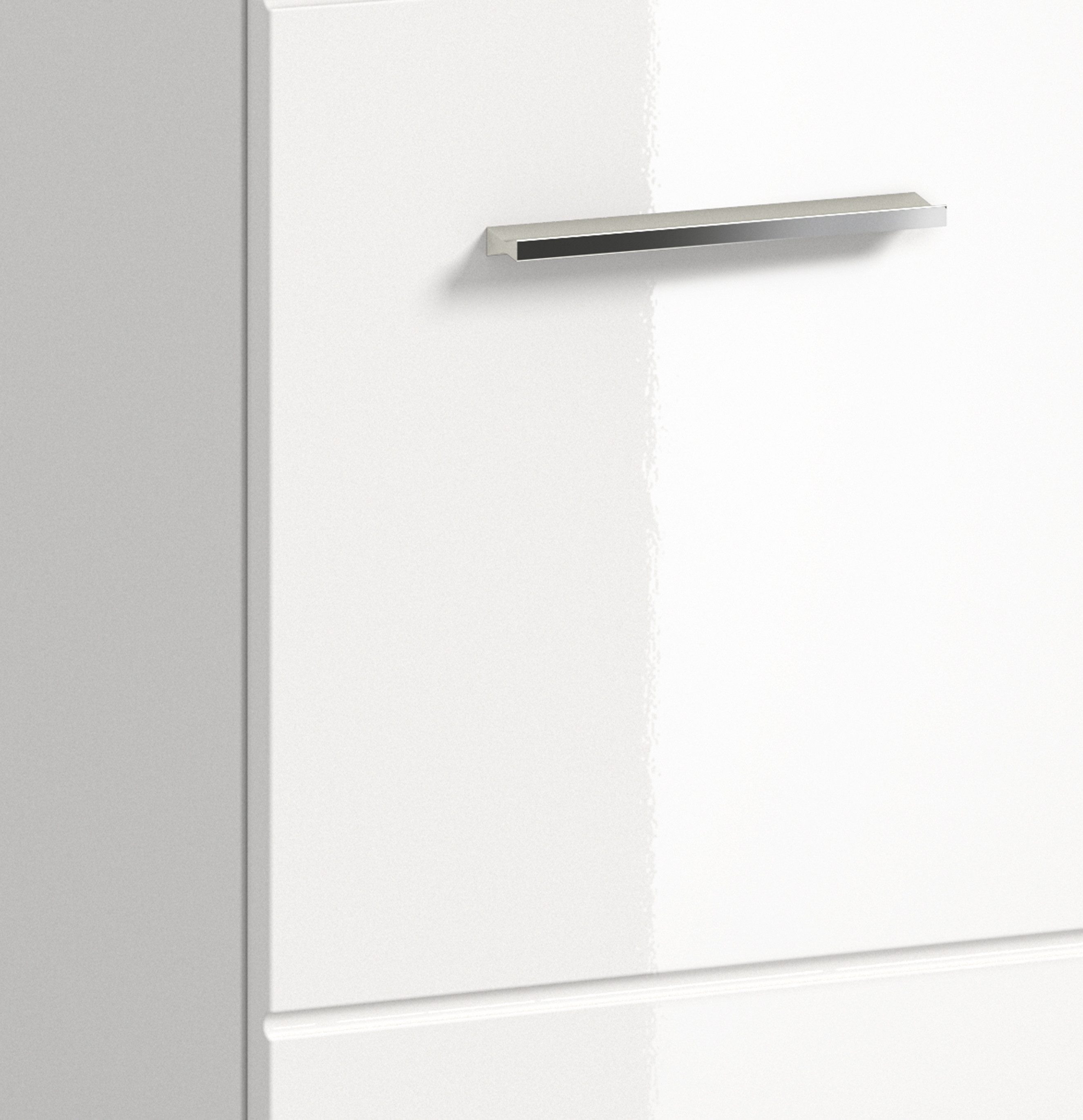 welltime Stauraumschrank FLORENZ, Höhe 185 cm, 4 oder 6 Türen, viel Stauraum (1-St., TOPSELLER) hochwertige MDF Front, Griff schwarz, Badschrank, Bad – Bild 5 von 5