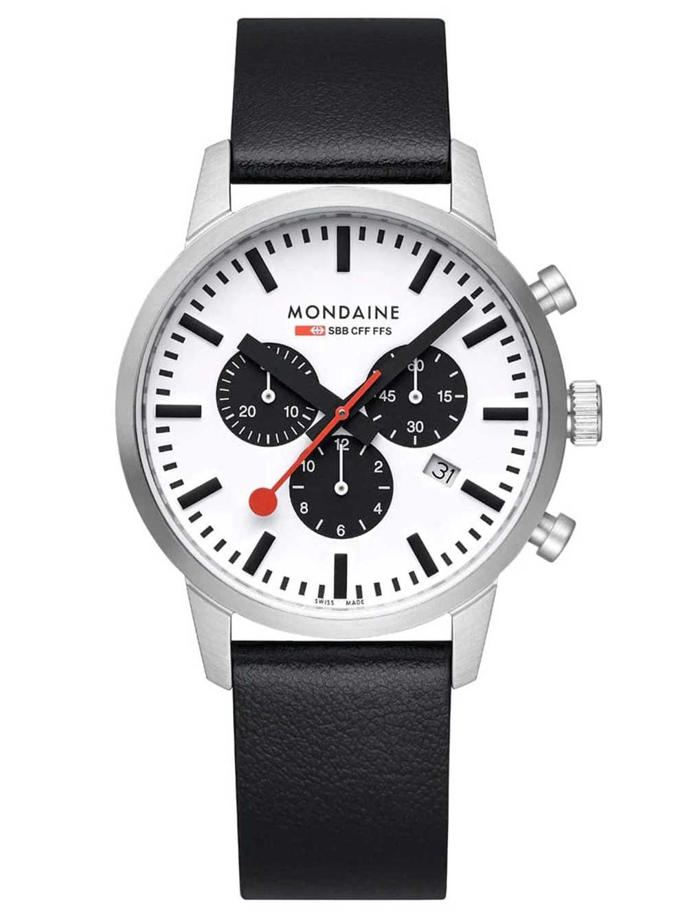 MONDAINE Quarzuhr Mondaine MSD.41410.LBV Herrenuhr SBB Neo Chronograph 41mm 5ATM Mondaine MSD.41410.LBV Herrenuhr SBB Neo Chronograph 41mm 5ATM
