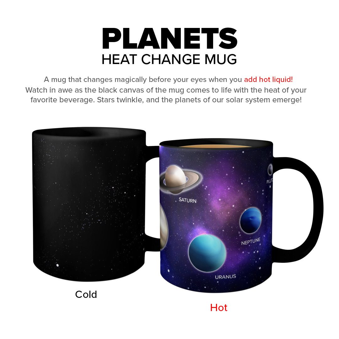 Mad Monkey Tasse Mad Monkey - Tasse "Planeten" - mit Farbwechsel
