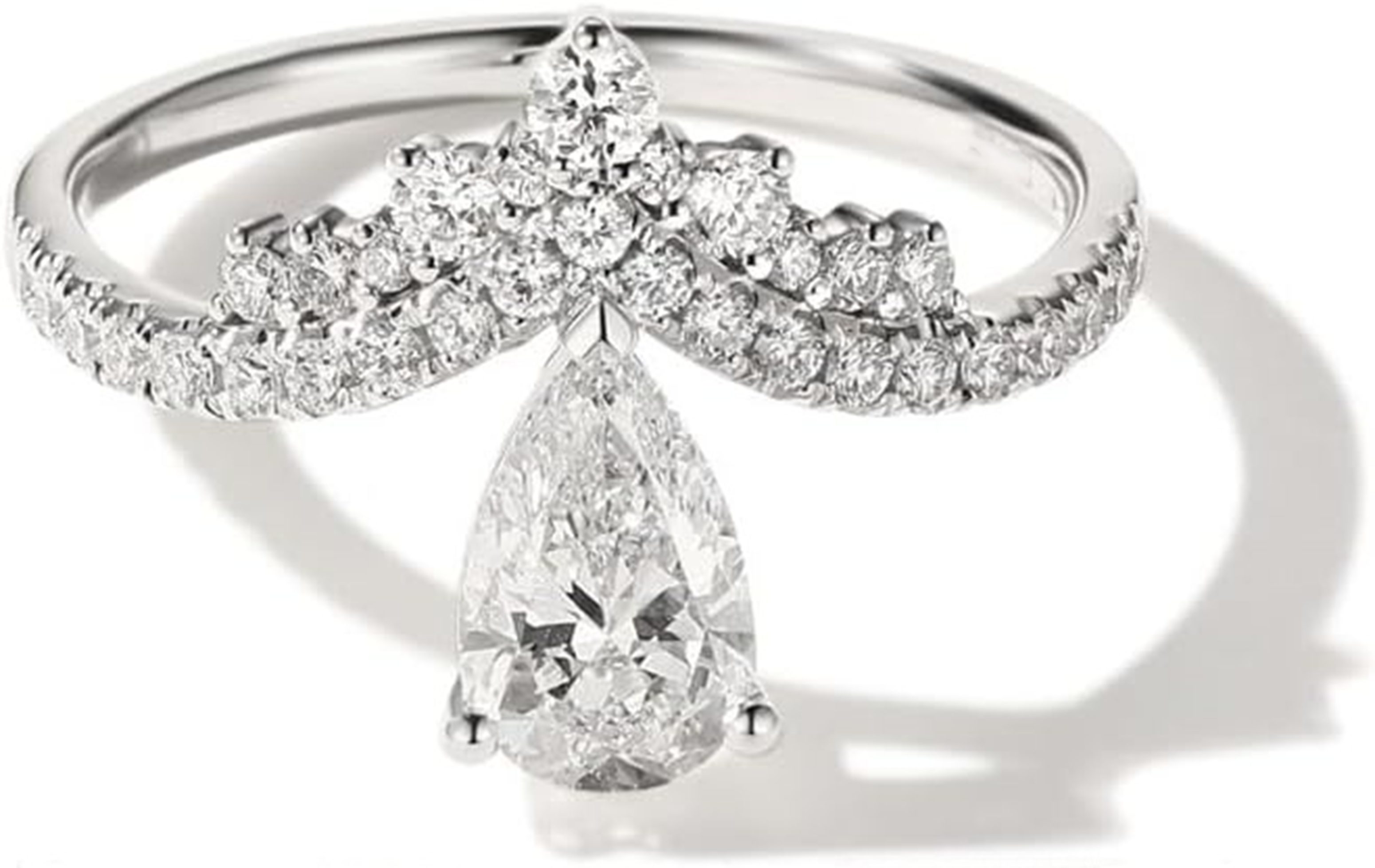 Jumpeak Diamantring 585 Gold, 2ct, birnenförmiger Schliff, im Labor gezüchteter Diamant, Geschenk für Ihre Liebsten/Jubiläum/Weihnachten, Luxusschmuck mit IGI