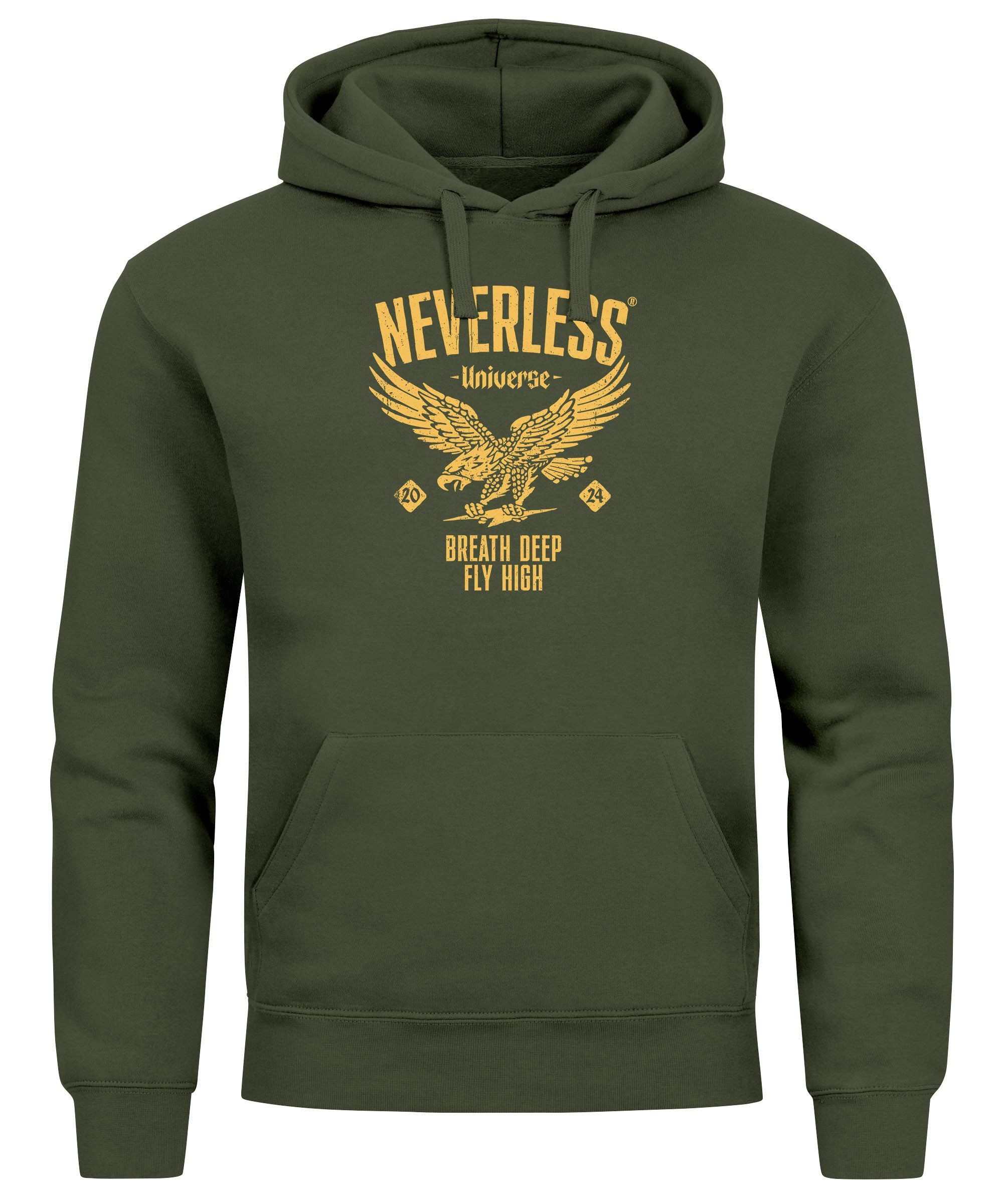Neverless Hoodie Hoodie Herren Adler Eagle Print Retro Aufdruck Vintage Des günstig online kaufen