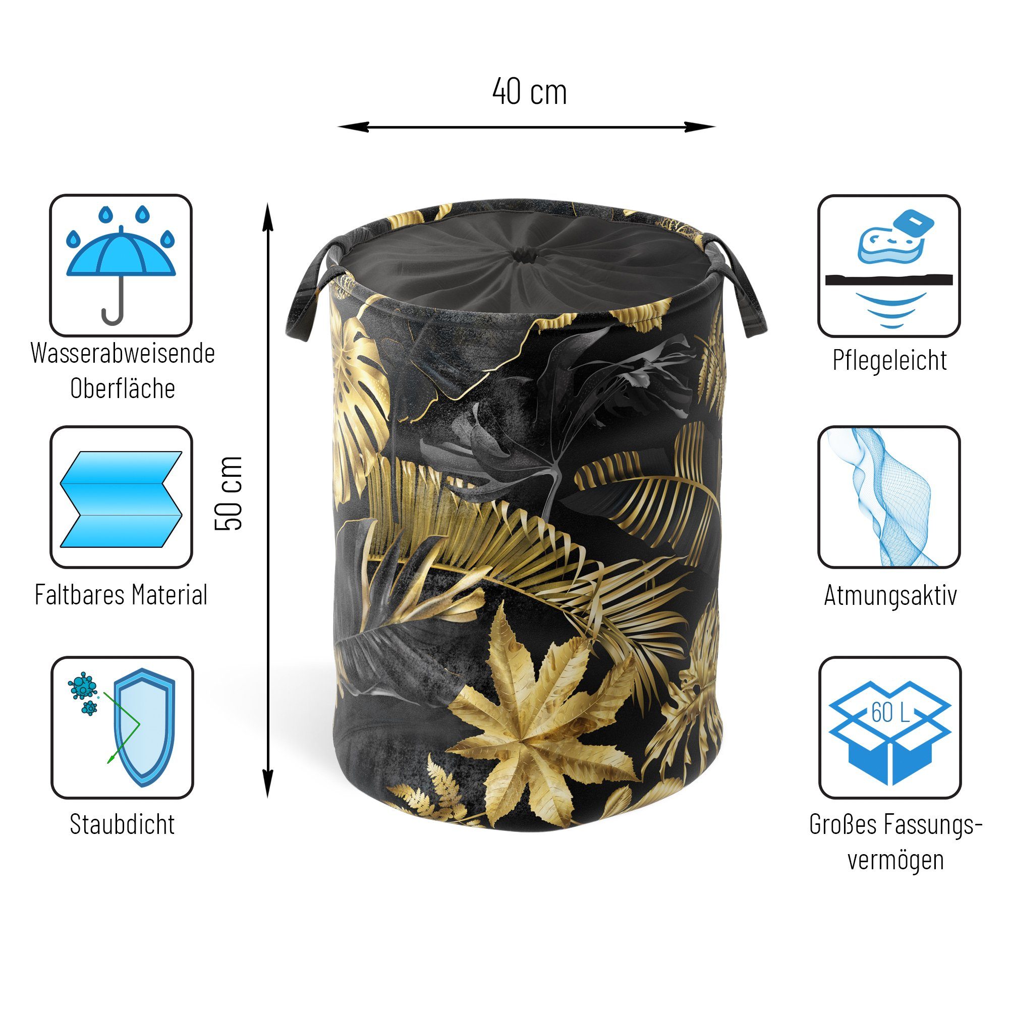 Sanilo Wäschekorb "Golden Leaves", kräftige Farben, samtweiche Oberfläche, günstig online kaufen