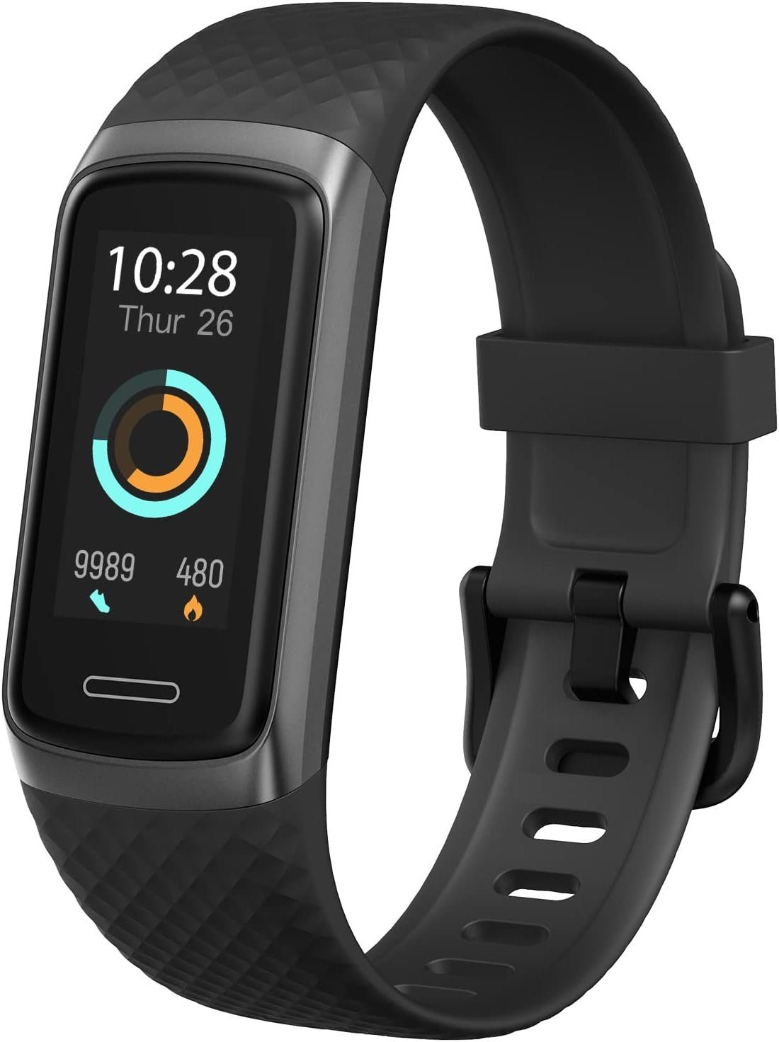 TOOBUR Smartwatch (1,05 Zoll, Android, iOS), mit Pulsmesser Schlaftracker Uhr 14Sportmodi Sportuhr Ip68 Wasserdicht