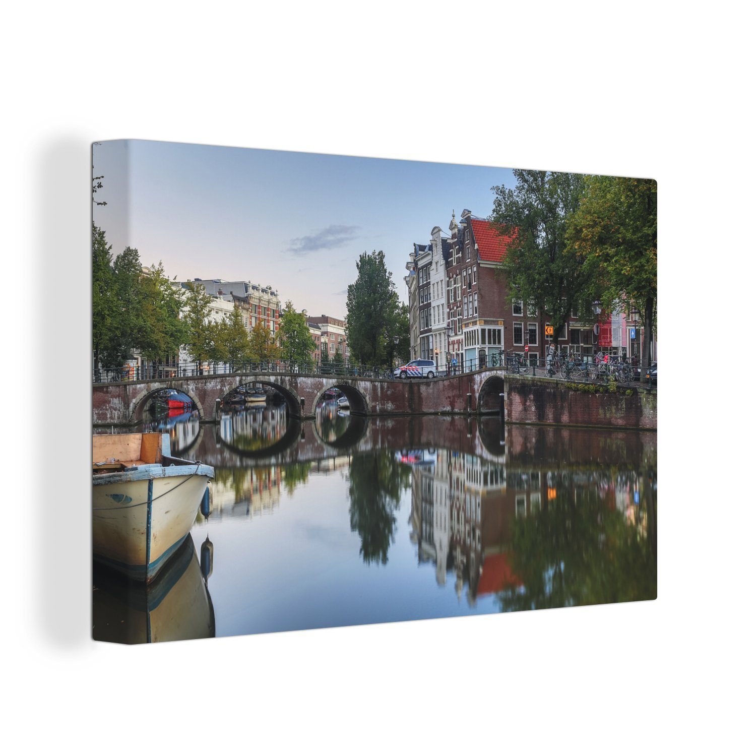 OneMillionCanvasses® Leinwandbild St), Amsterdamer Wanddeko, Leinwandbilder, cm Aufhängefertig, 30x20 Wandbild der (1 Keizersgracht, Bild