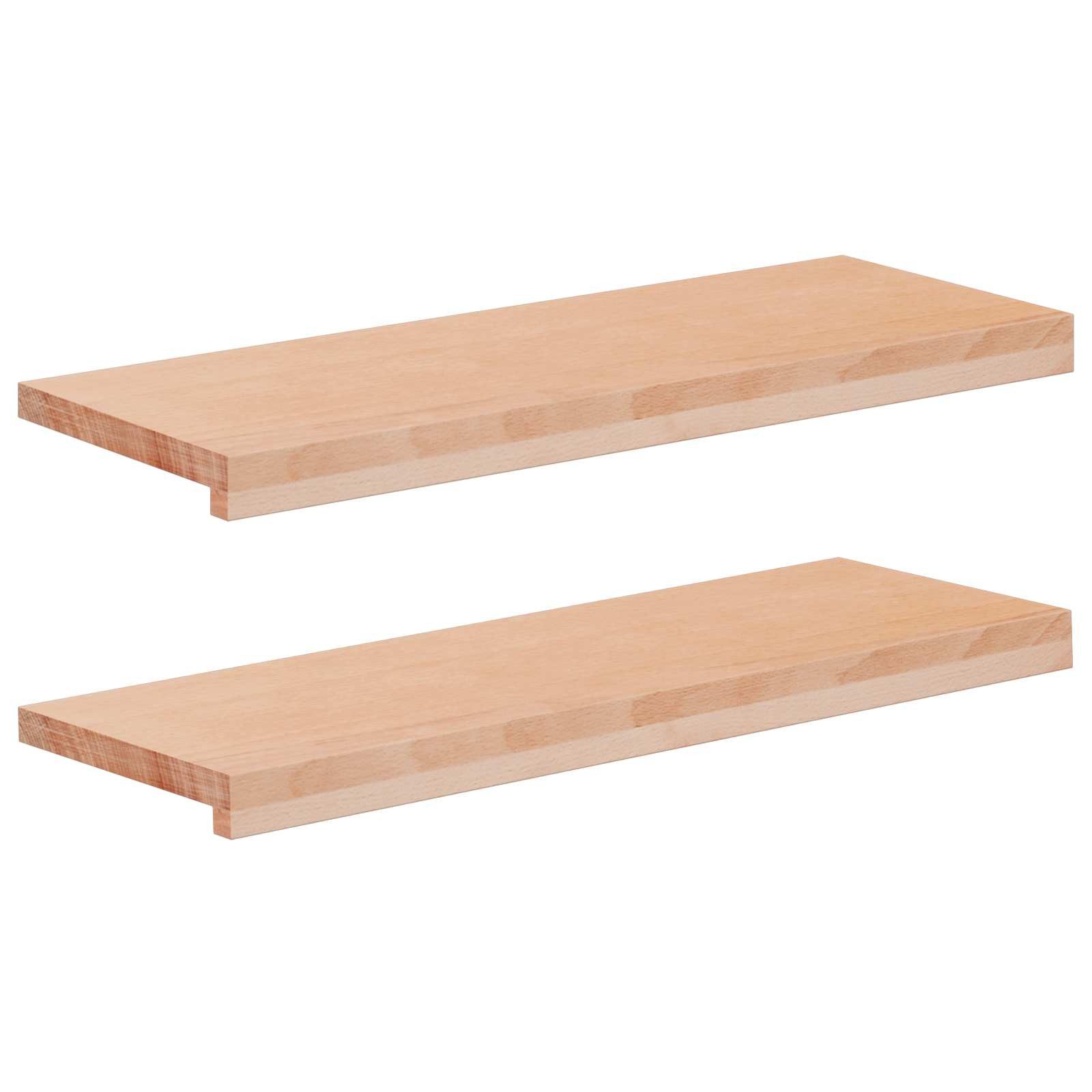 vidaXL Fensterbank Fensterbänke 2 stk. Natur 70 x 25 x 2 cm Massivholz Buche