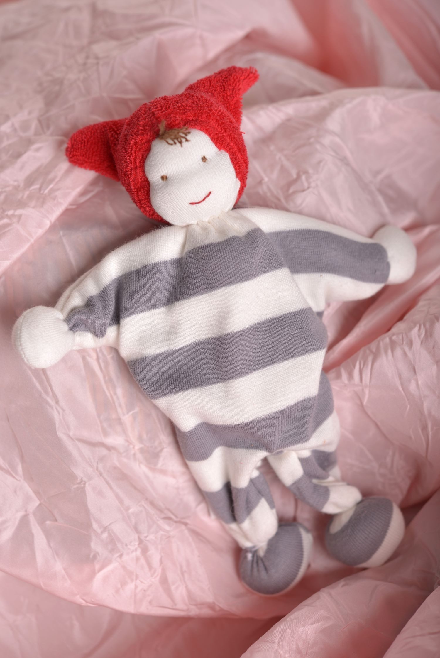 El Puente Stoffpuppe Stoffpuppe "Clown" aus Bio-Baumwolle, Handmade, Bio, Handmade