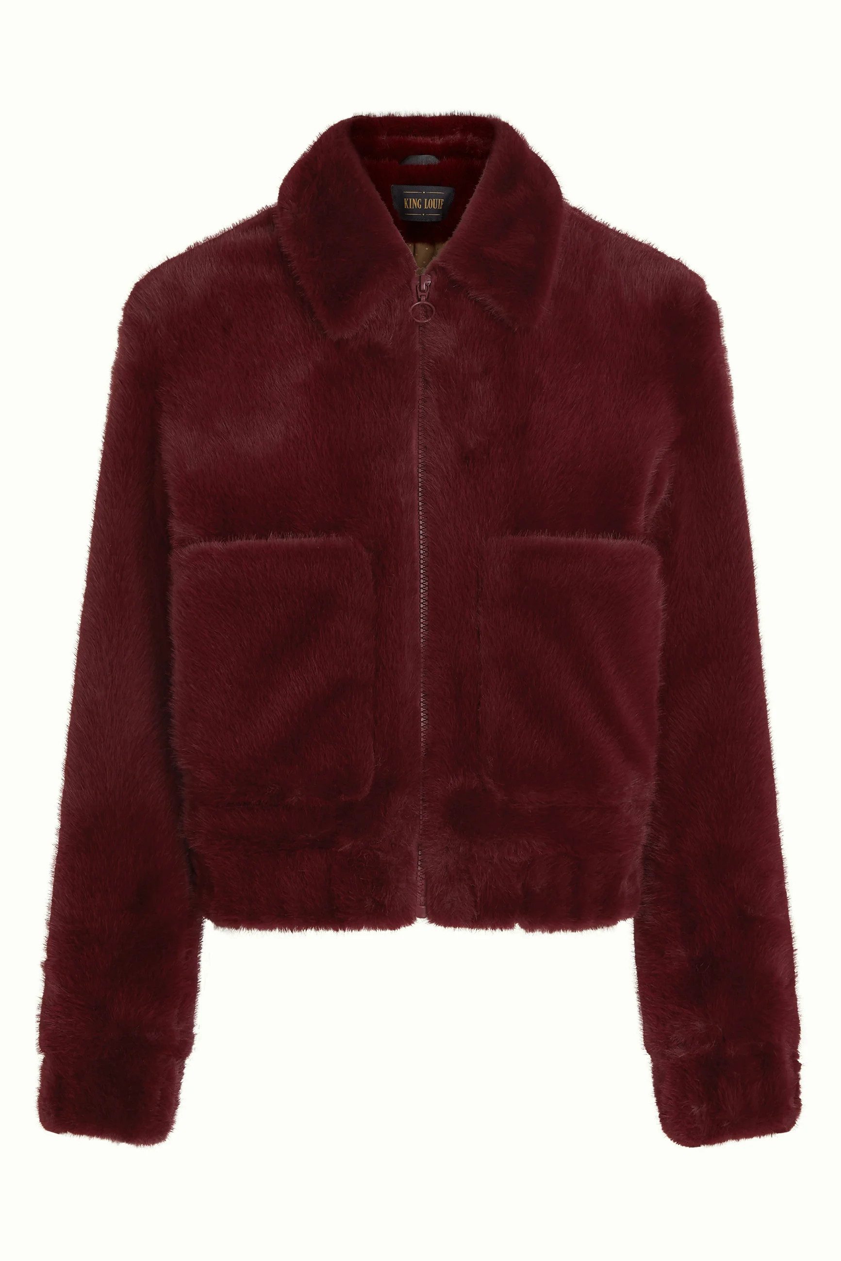 King Louie Fellimitatjacke Isla Jacket Silver Fur - Kuschelige Kunstfelljacke mit Kragen
