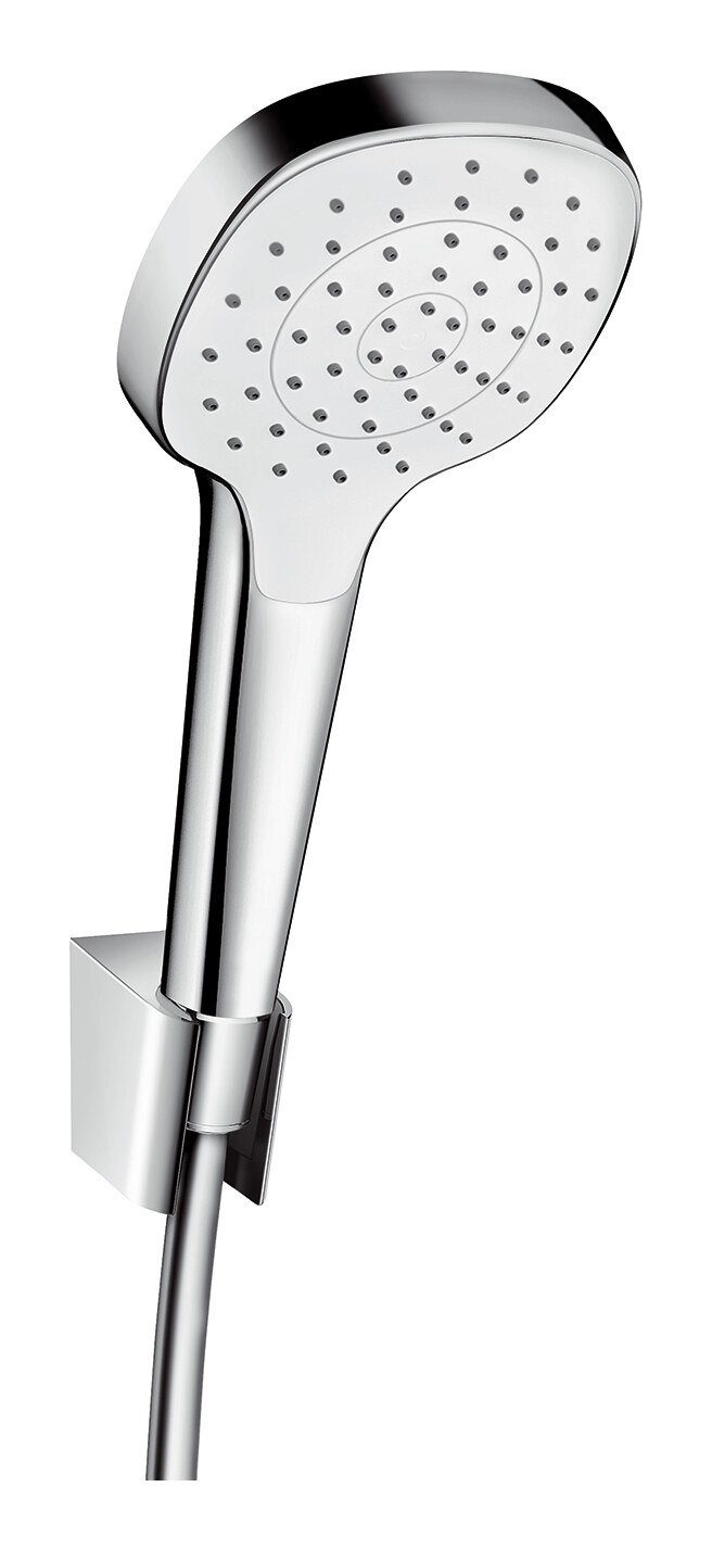 hansgrohe Handbrause Croma Select E, Brausehalterset 110 1jet mit Brauseschlauch 1250 mm - Weiß / Chrom