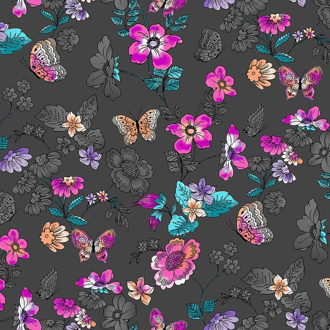 Funktionsbluse Bunt bedruckter Damen Kasack "Schmetterlinge"