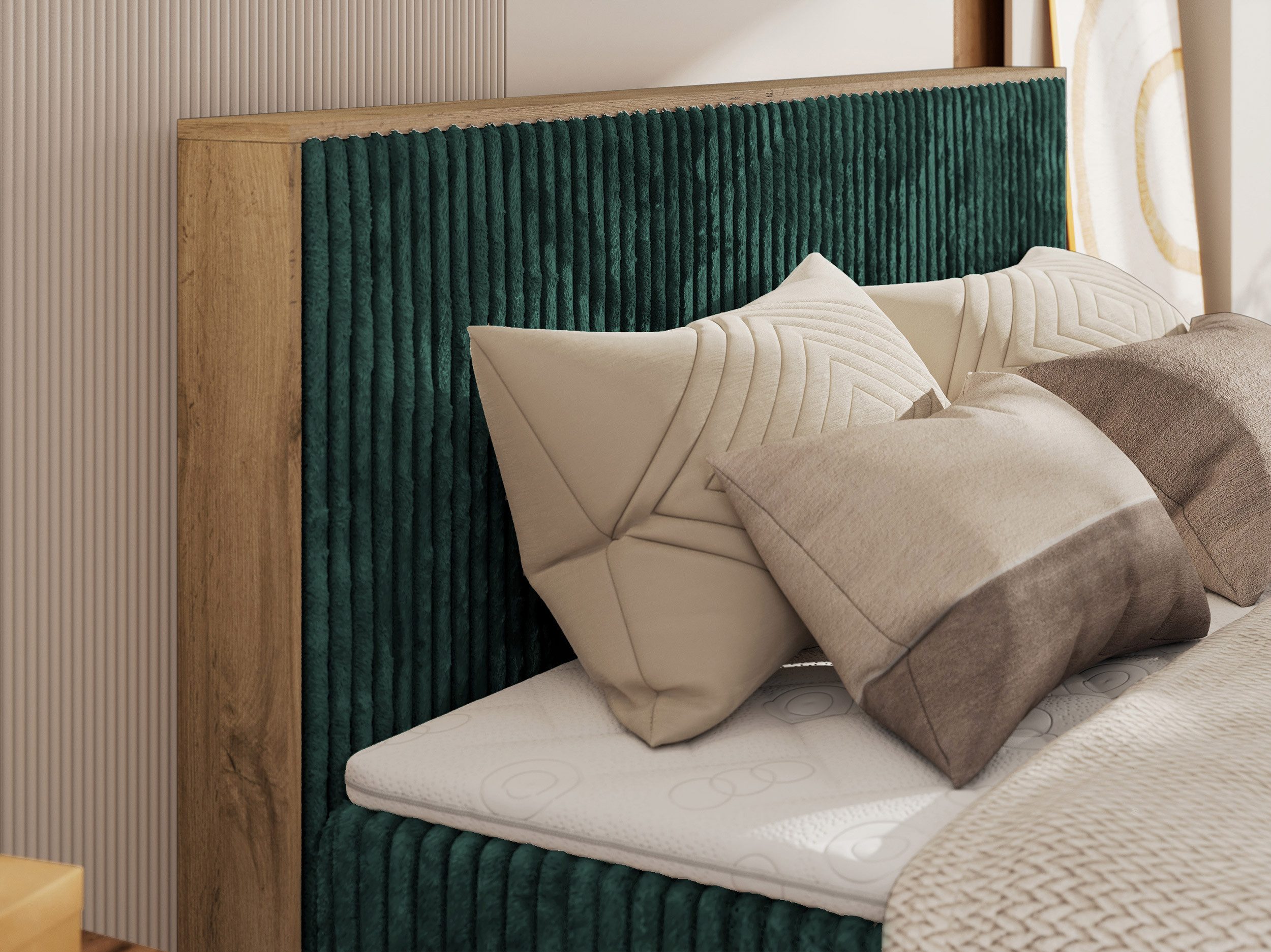 MKS MÖBEL Boxspringbett WOOD CLASSIC KING günstig online kaufen