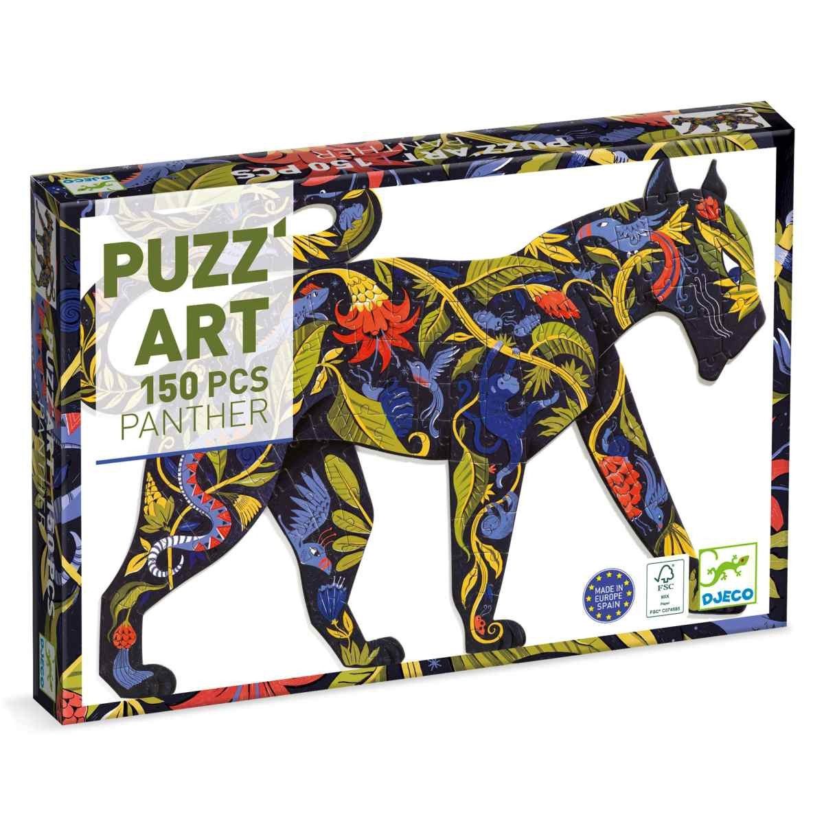 DJECO Puzzle Puzz'Art Panther - 150 Teile Kinderpuzzle für Kinder, 150 Puzzleteile, Kinderpuzzle