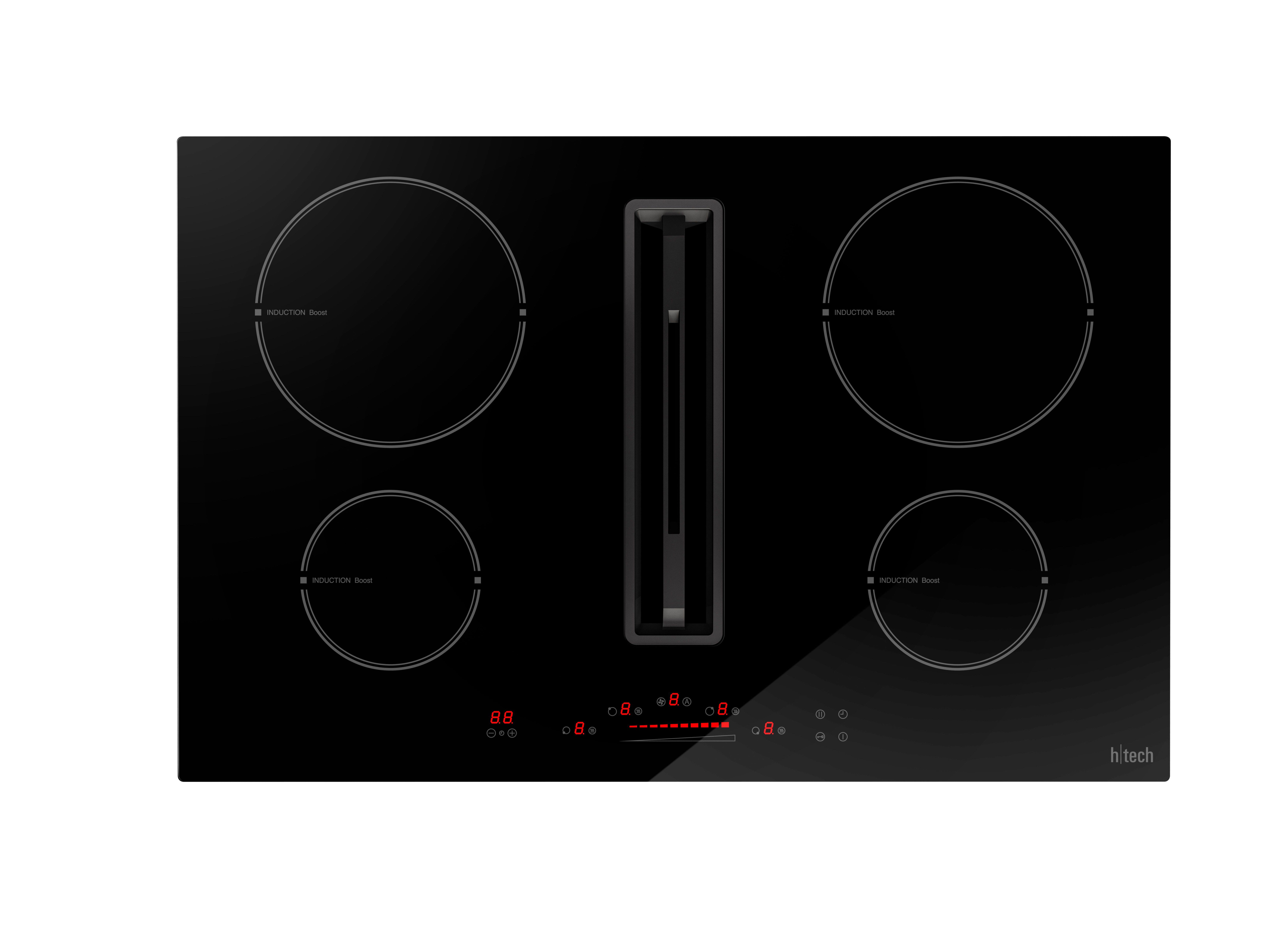HTech Kochfeld mit Dunstabzug HTX94900, Touch Control, Boost-Funktion, 80cm