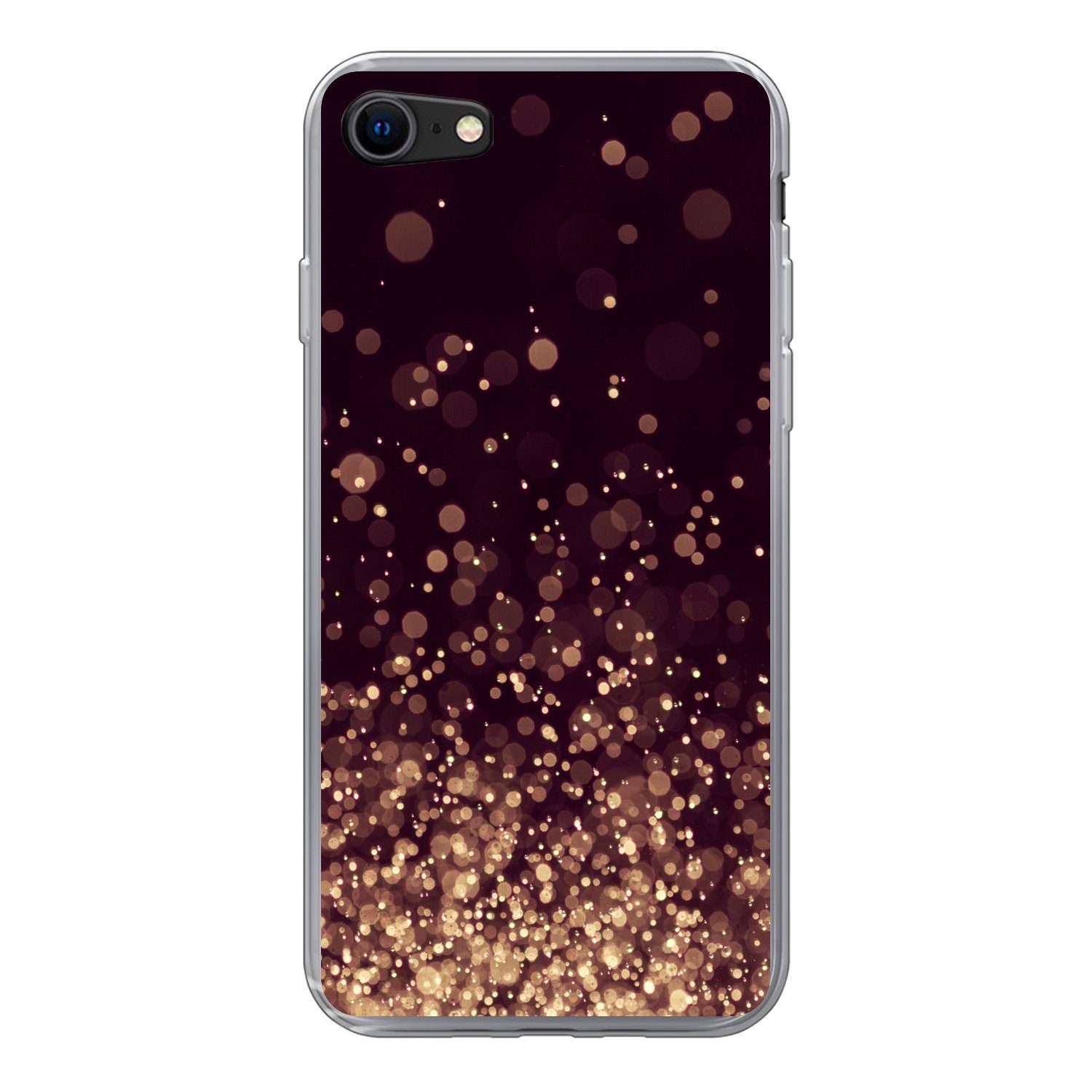 MuchoWow Handyhülle für Apple iPhone 8 Abstrakt - Glitzer - Licht - Design, Smartphone-Bumper, Print, Handy Schutzhülle Dünn