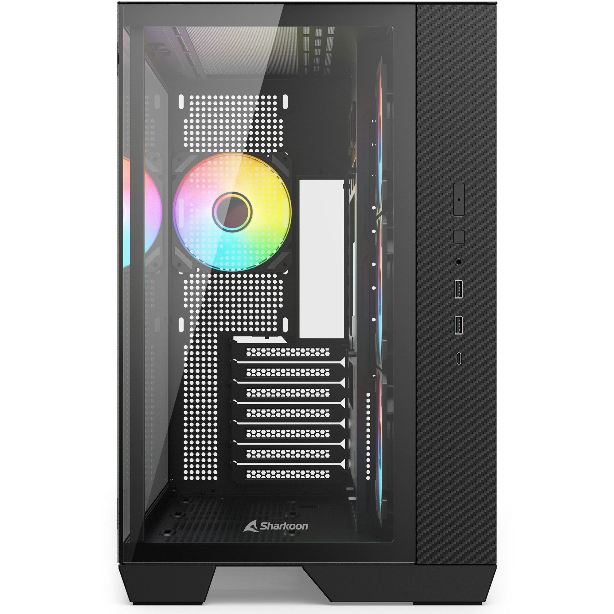 Sharkoon PC-Gehäuse Sharkoon Steel Shark, Tower-Gehäuse, (Tempered
