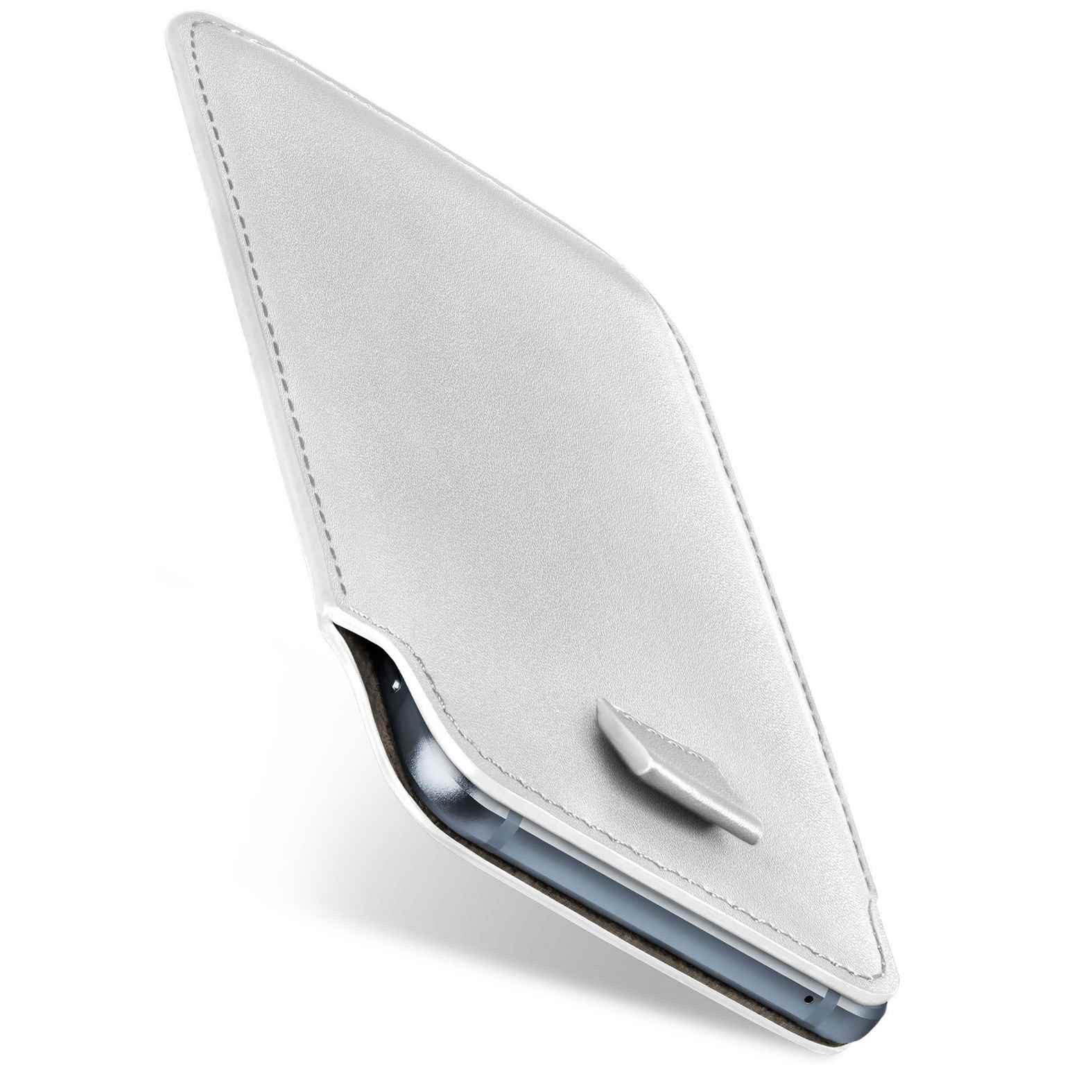 moex Handyhülle für Huawei Pura 70 Hülle Leder Optik Pull Case Weiß 6,6 Zoll, Holster Handytasche Schutzhülle Sleeve Hülle Etui 360 Grad Schutz Dünn
