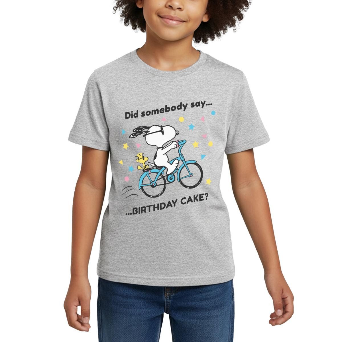 T-Shirt Peanuts Snoopy Auf Fahrrad Geburtstagsdesign Kinder T-Shirt