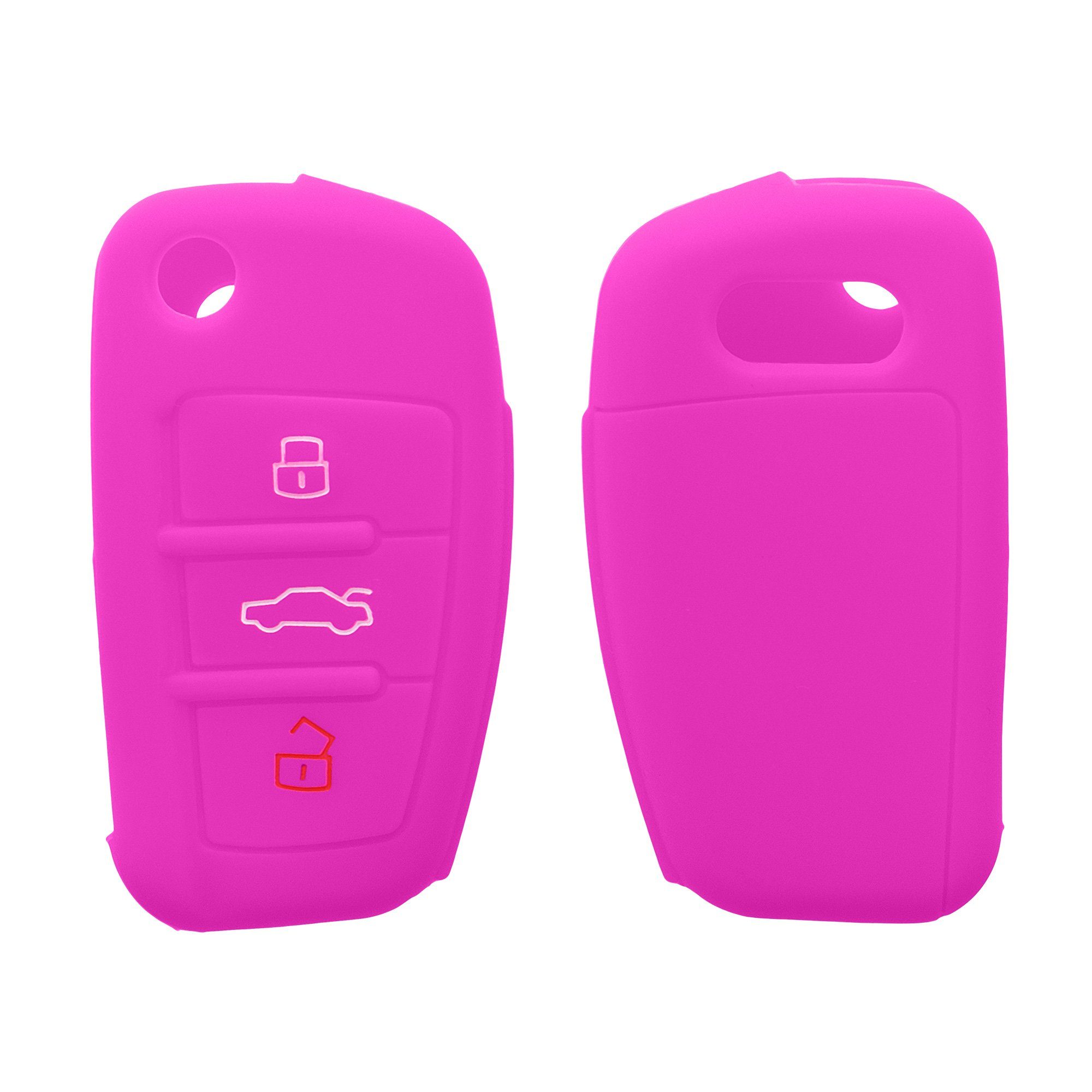 kwmobile Schlüsseltasche Schlüssel für Pink Silikon Cover Case Schlüsselhülle Hülle Autoschlüssel Audi