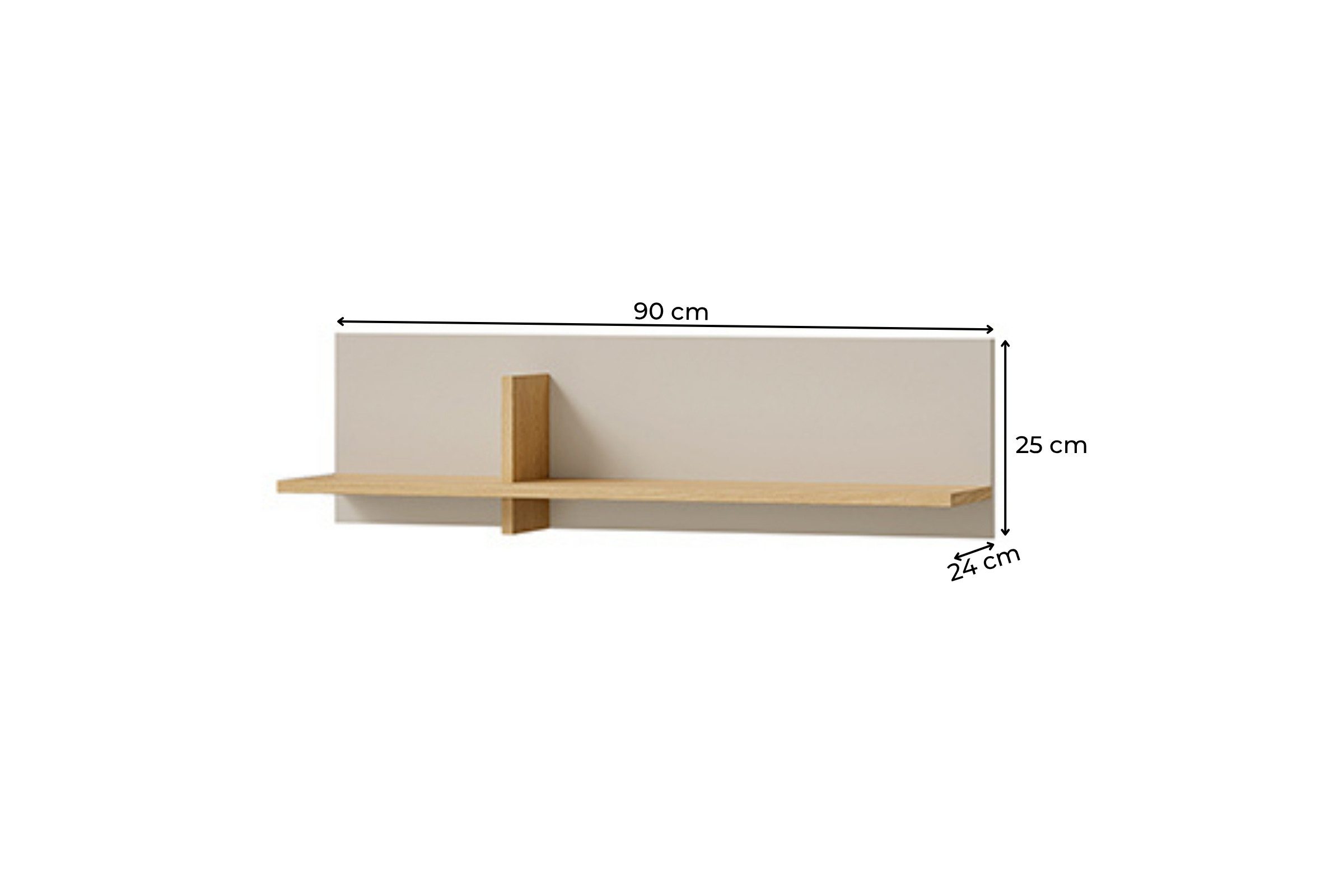 Deine Möbel 24 Wandregal LIMA 16, 90 cm breit, Wandablage mit Ablagefläche, LIMA