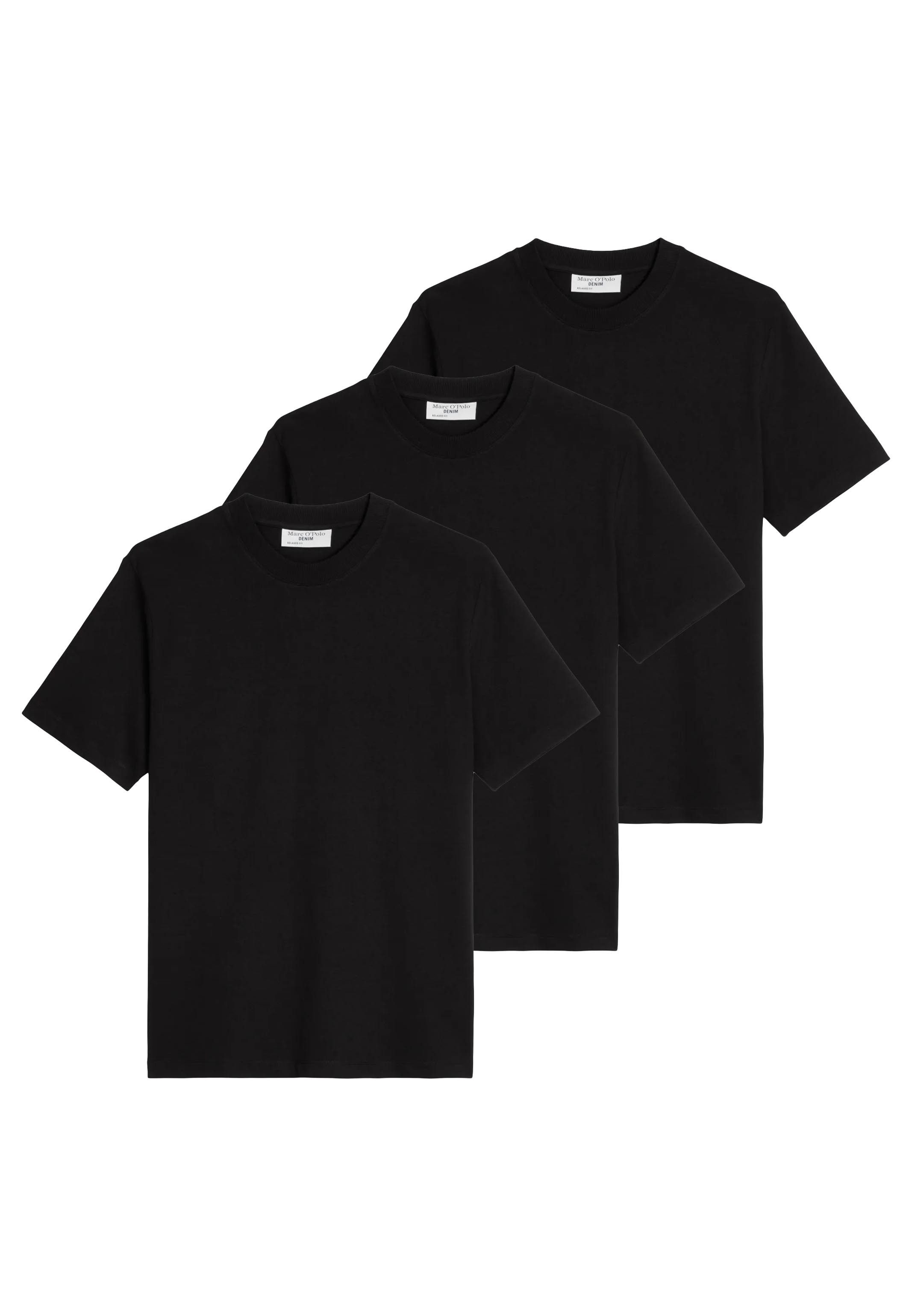 Marc O'Polo DENIM T-Shirt 3er Pack Basic (Spar-Set, 3-tlg) T-Shirt - Baumwolle - Atmungsaktiv - Weiche Baumwolle