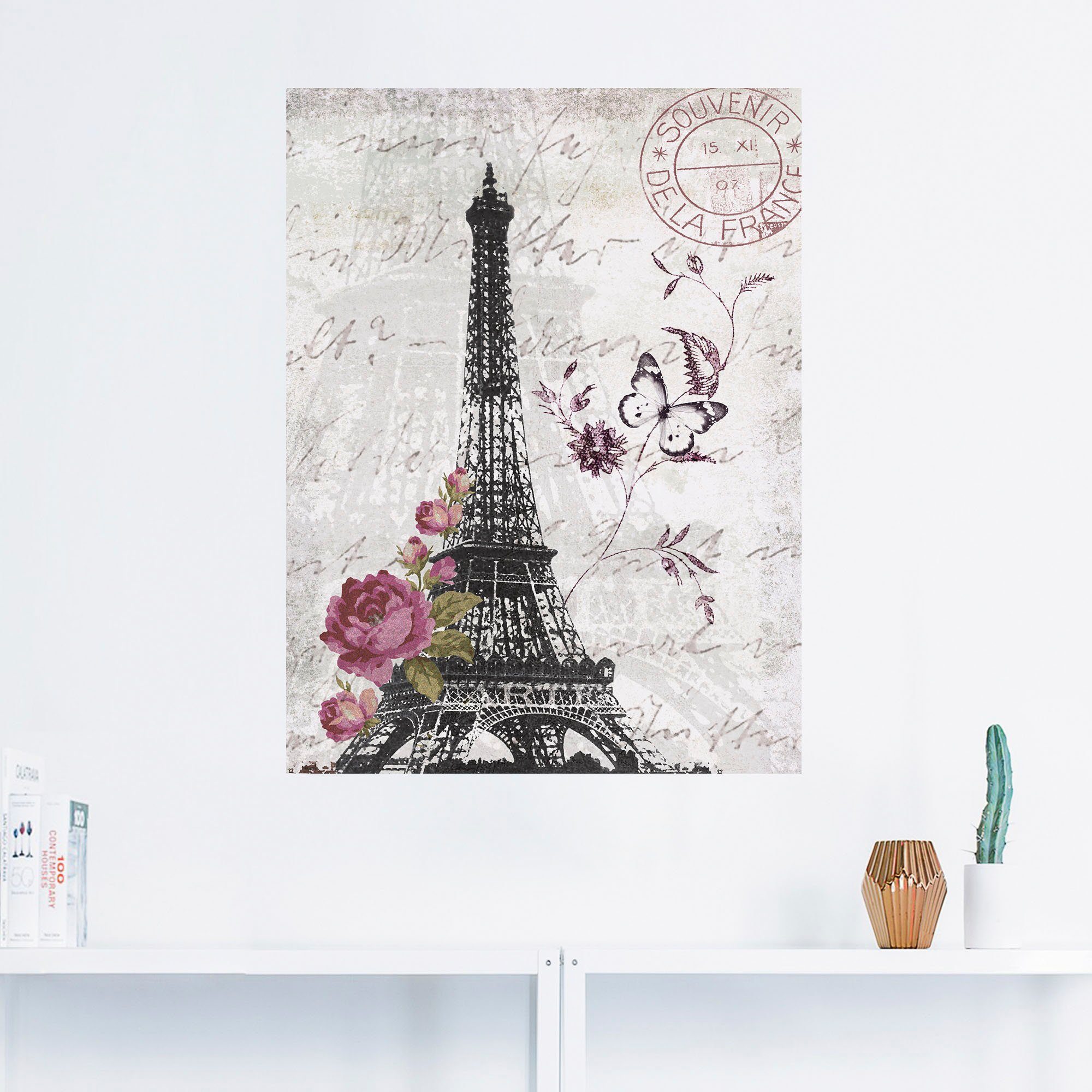 in Europa als Wandbild Alubild, Größen Bilder Leinwandbild, versch. Artland Eiffelturm von oder (1 Grafik, St), Wandaufkleber Poster