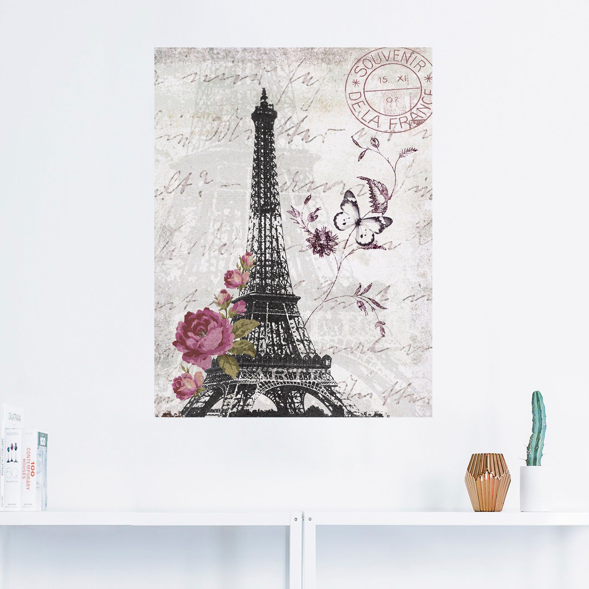 Artland Wandbild »Eiffelturm Grafik«, Bilder von Europa (1 Stück), in vielen Größen & Produktarten - Alubild / Outdoorbild für den Außenbereich, Leinwandbild, Poster, Wandaufkleber / Wandtattoo auch für Badezimmer geeignet-HomeTrends