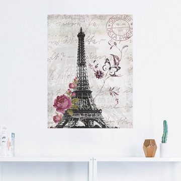 Artland Wandbild Eiffelturm Grafik, Bilder von Europa (1 St), als Alubild, Outdoorbild, Leinwandbild, Poster, Wandaufkleber