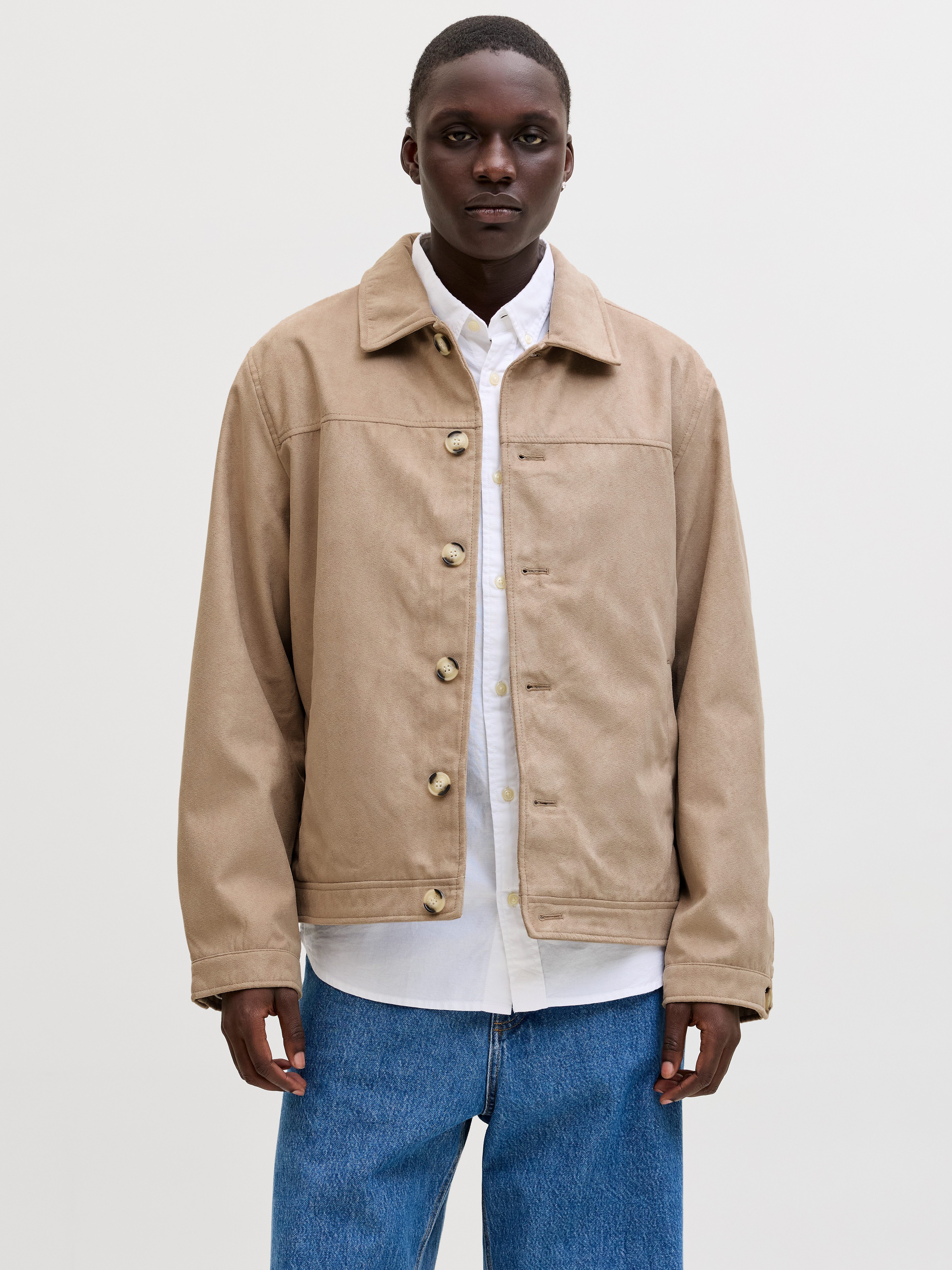 Jack & Jones Hemdjacke JJECASABLANCA SHACKET SN mit auffälliger Knopfleiste