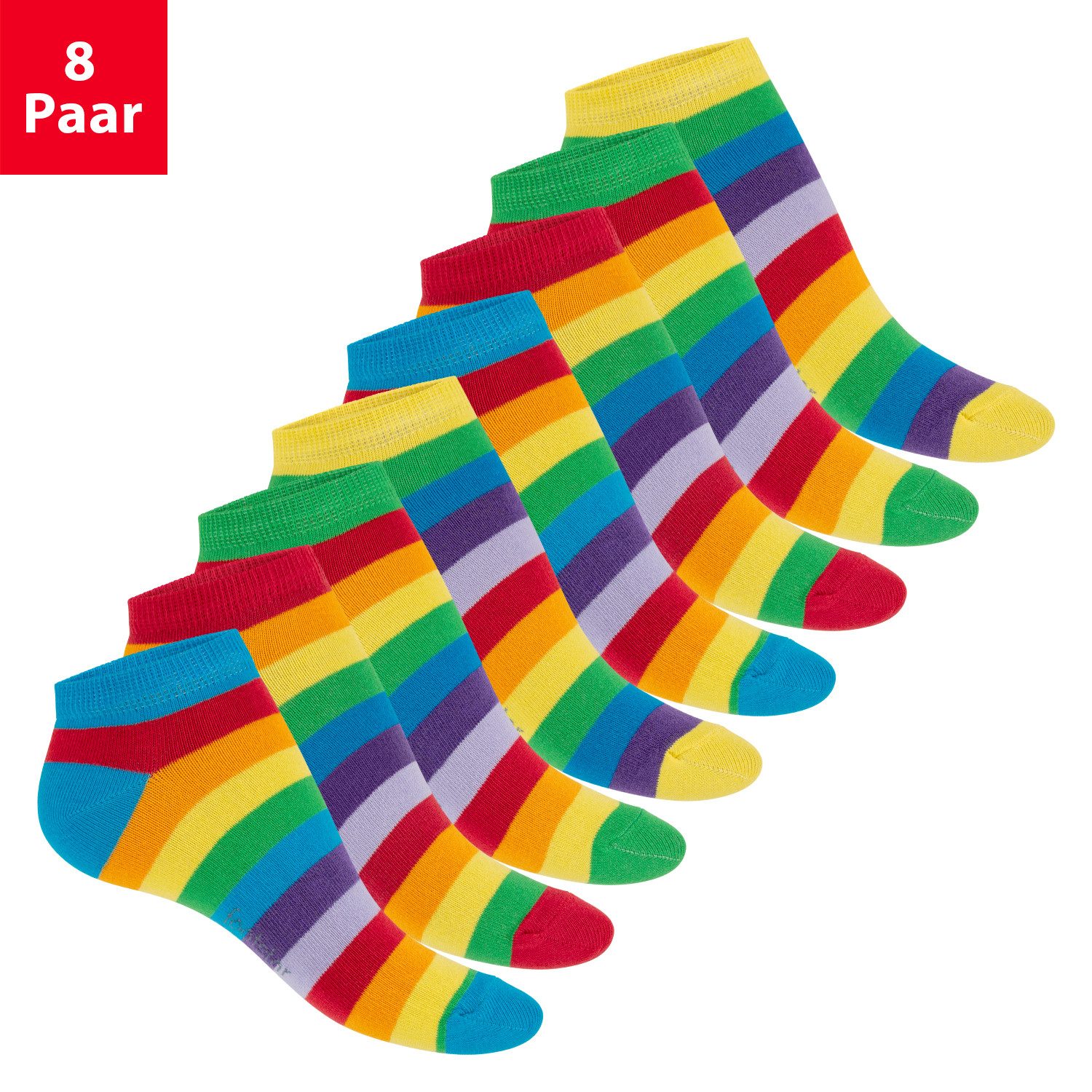 Footstar Sneakersocken Süße Damen Sneaker Socken (8 Paar) Kurze Söckchen mit Muster (8-Paar)