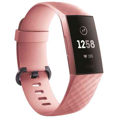 Wigento Smartwatch-Armband Für Fitbit Charge 3 / 4 Kunststoff / Silikon Armband für Frauen / Größe S Pink Uhr