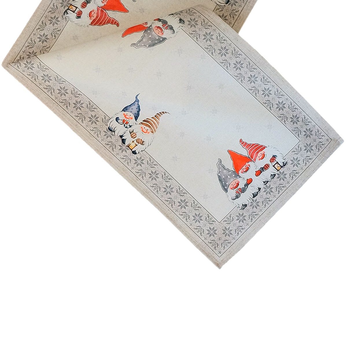 matches21 HOME & HOBBY Tischdecke Tischläufer BARBARA mit niedlichen Wichteln 40 x 90 cm Polyester (1-tlg), Pflegeleicht & waschbar bei 30 °C