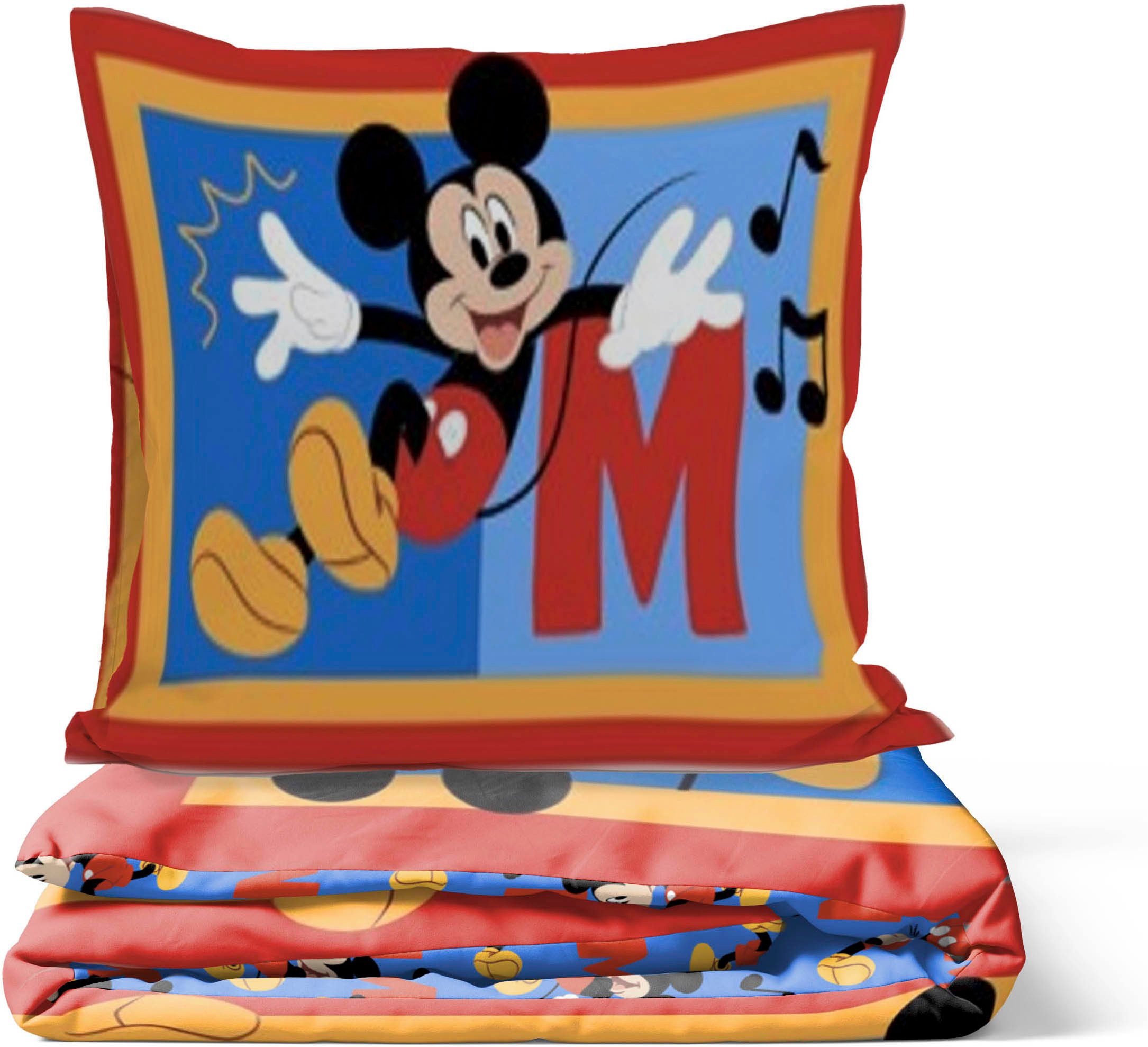Disney Bettwäsche Mickey Mouse Fun Times, Baumwoll-Leinen Mix, 2 teilig