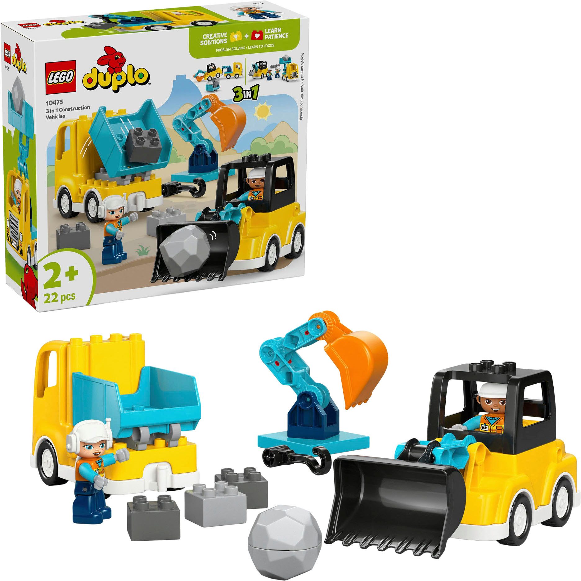LEGO® Baufahrzeuge – 3-in-1-Set (10475), LEGO DUPLO Town Konstruktionsspiel günstig online kaufen