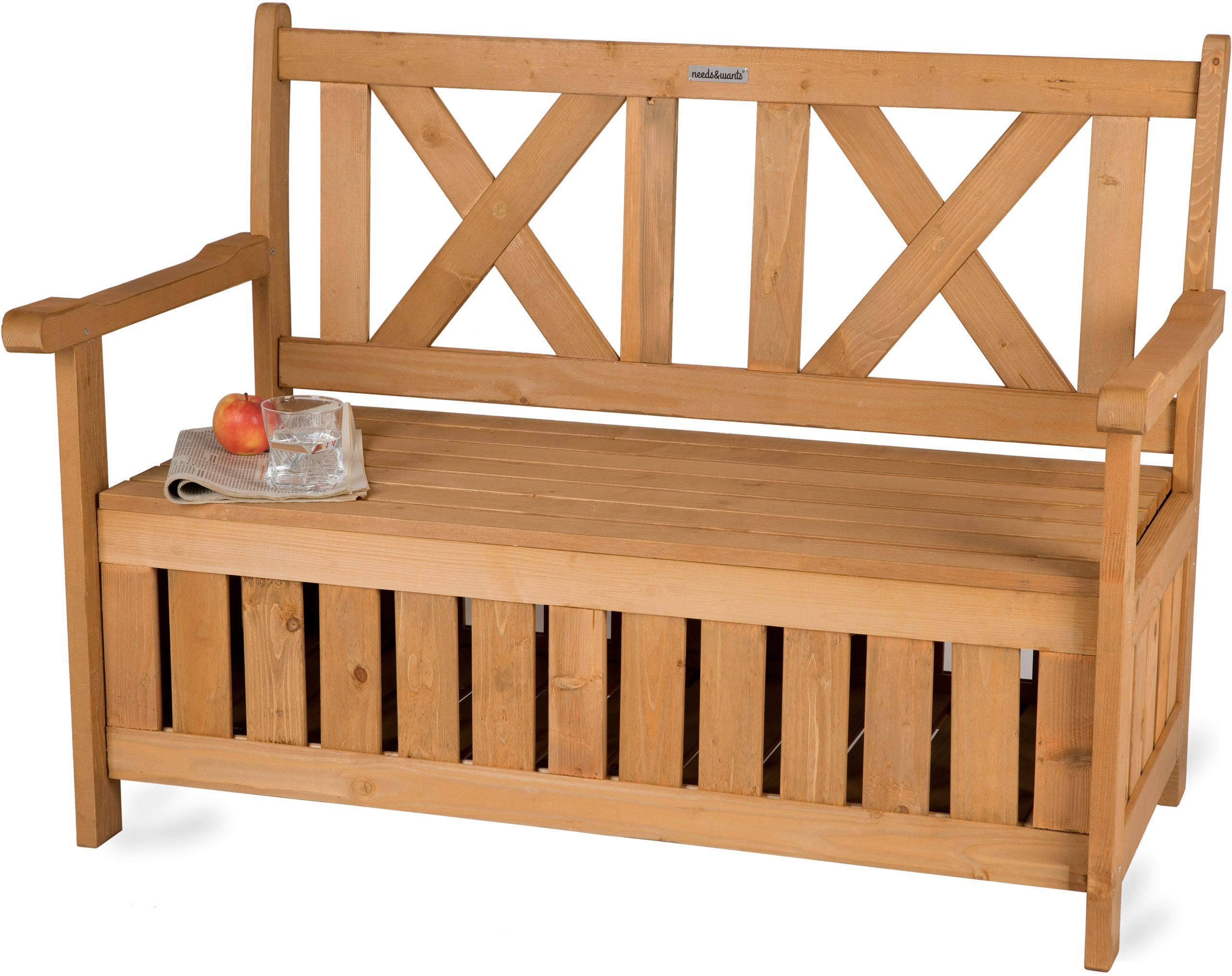 needs&wants® Gartenbank »aus Holz wetterfest mit Stauraum, 2Sitzer