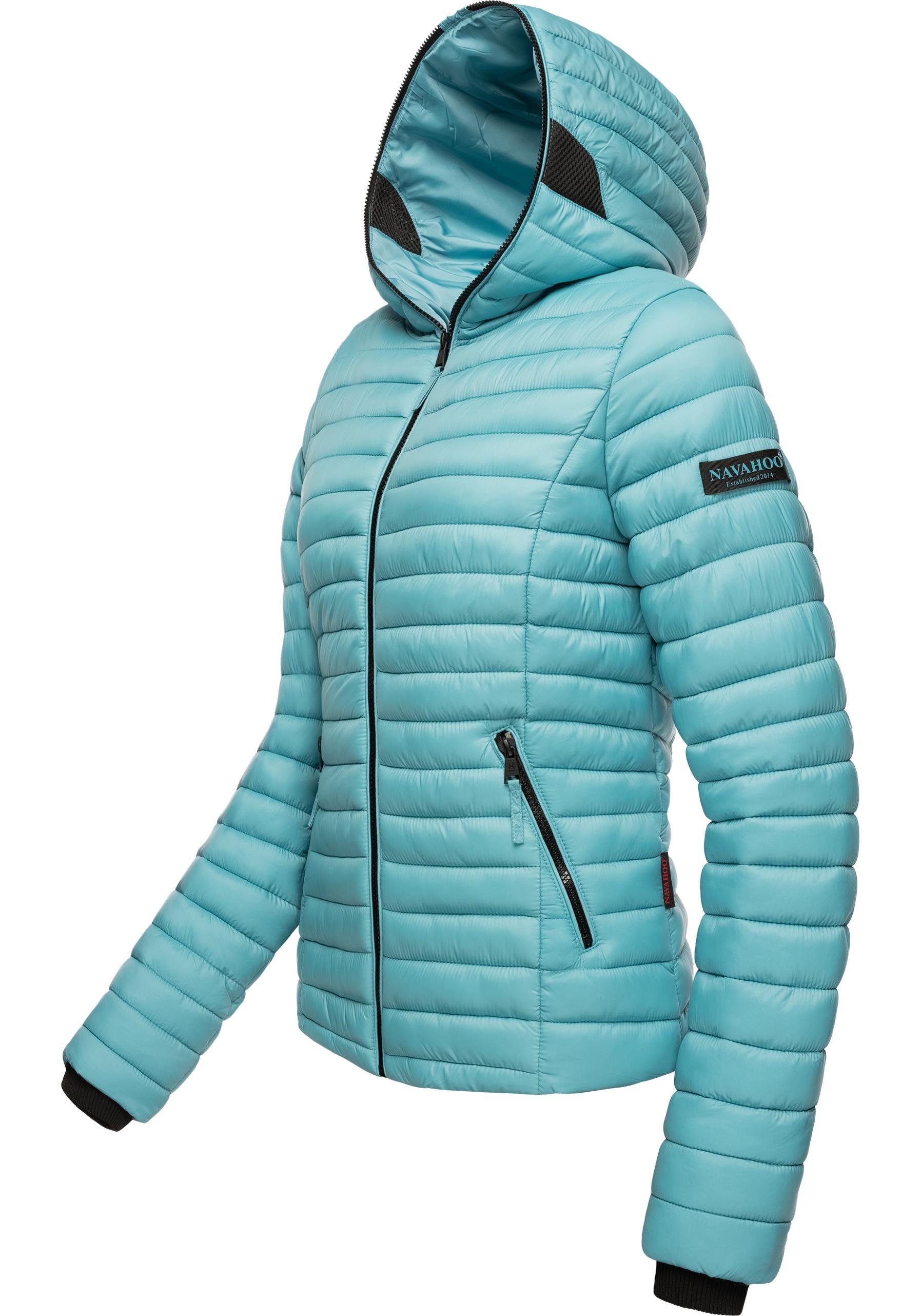 Navahoo Steppjacke leichte mit Kapuze Kimuk blau Übergangsjacke