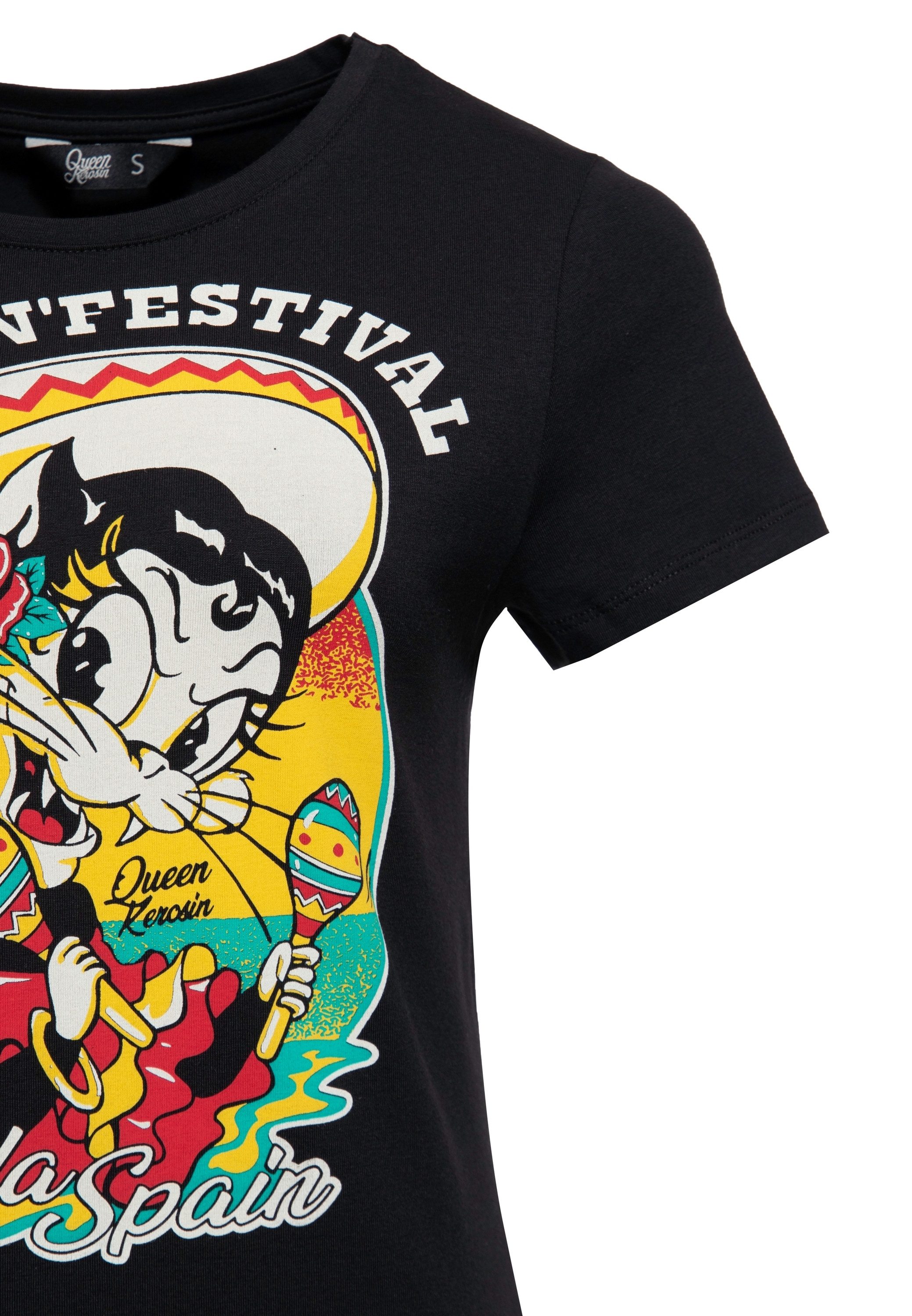 QueenKerosin Print-Shirt Screamin' - 50s Rock & Rhythm Festival (1-tlg) mit speziellem Print und offizielles Festival T-Shirt
