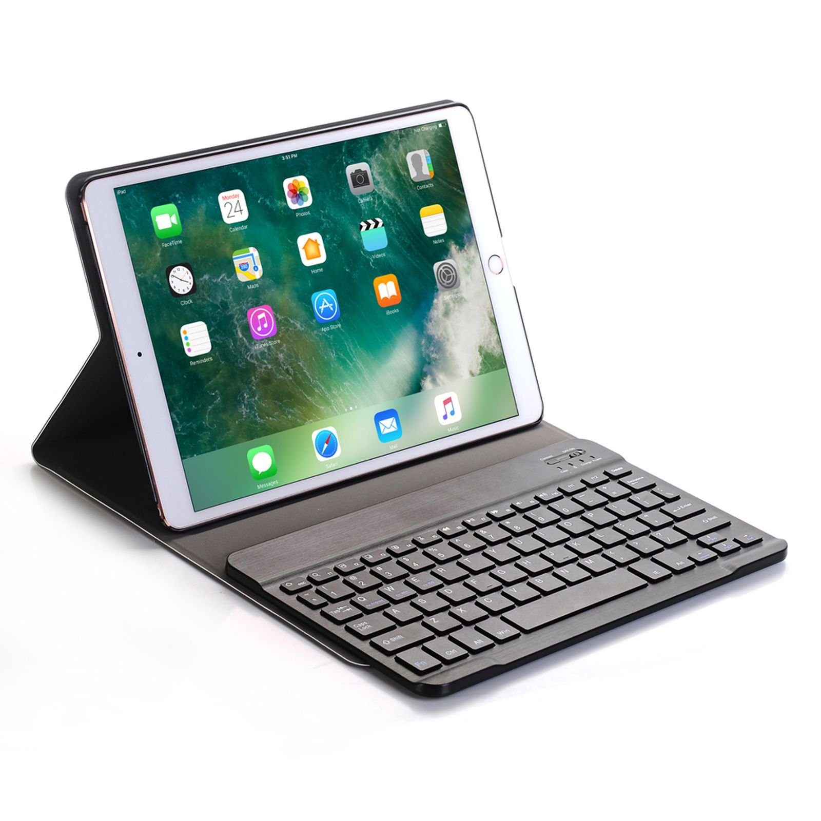 Lobwerk Tablet-Hülle 2in1 Set (Hülle + Tastatur) für Apple iPad 10.2 2019/2020/2021 7 Gen., Aufstellfunktion, Sturzdämpfung