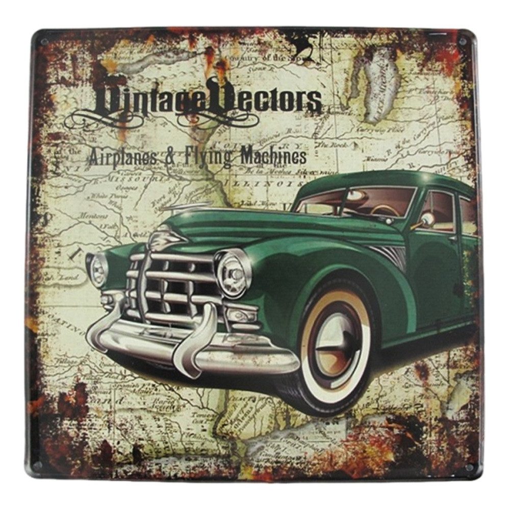 Metallschild Blechschild, Reklameschild Vintage Vectors Auto