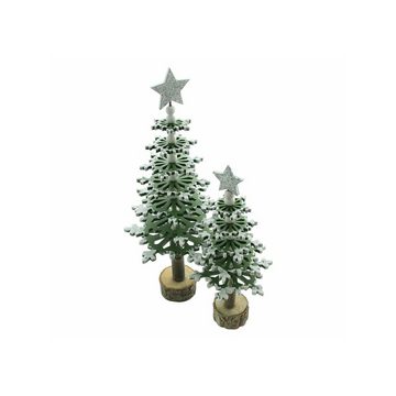 Home-trends24.de Dekofigur Tanne Rustikal 2x Weihnachten Stand Figur Tisch Baum Deko Winter Set