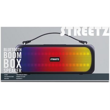 STREETZ CMB-110 TWS Boombox 30W Lautsprecher Bluetooth Rainbow-LED Bluetooth-Lautsprecher (Bluetooth, 15 W, Freisprecheinrichtung)